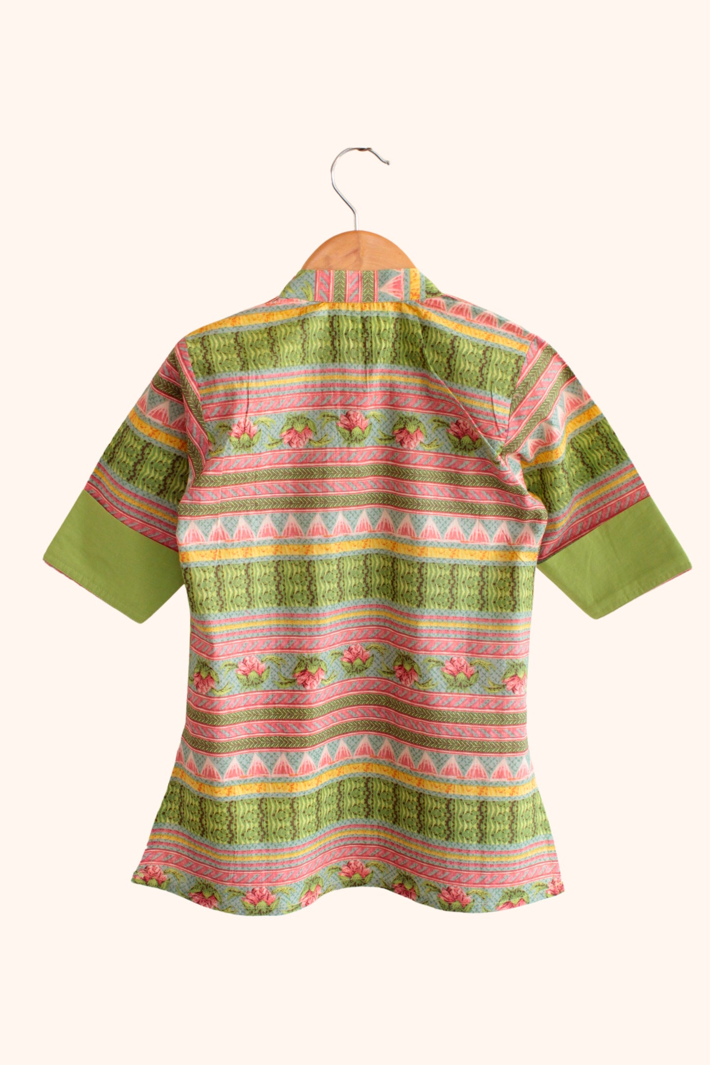 Boys Rangrez Color Block Kurta & Pant set - Green/Yellow