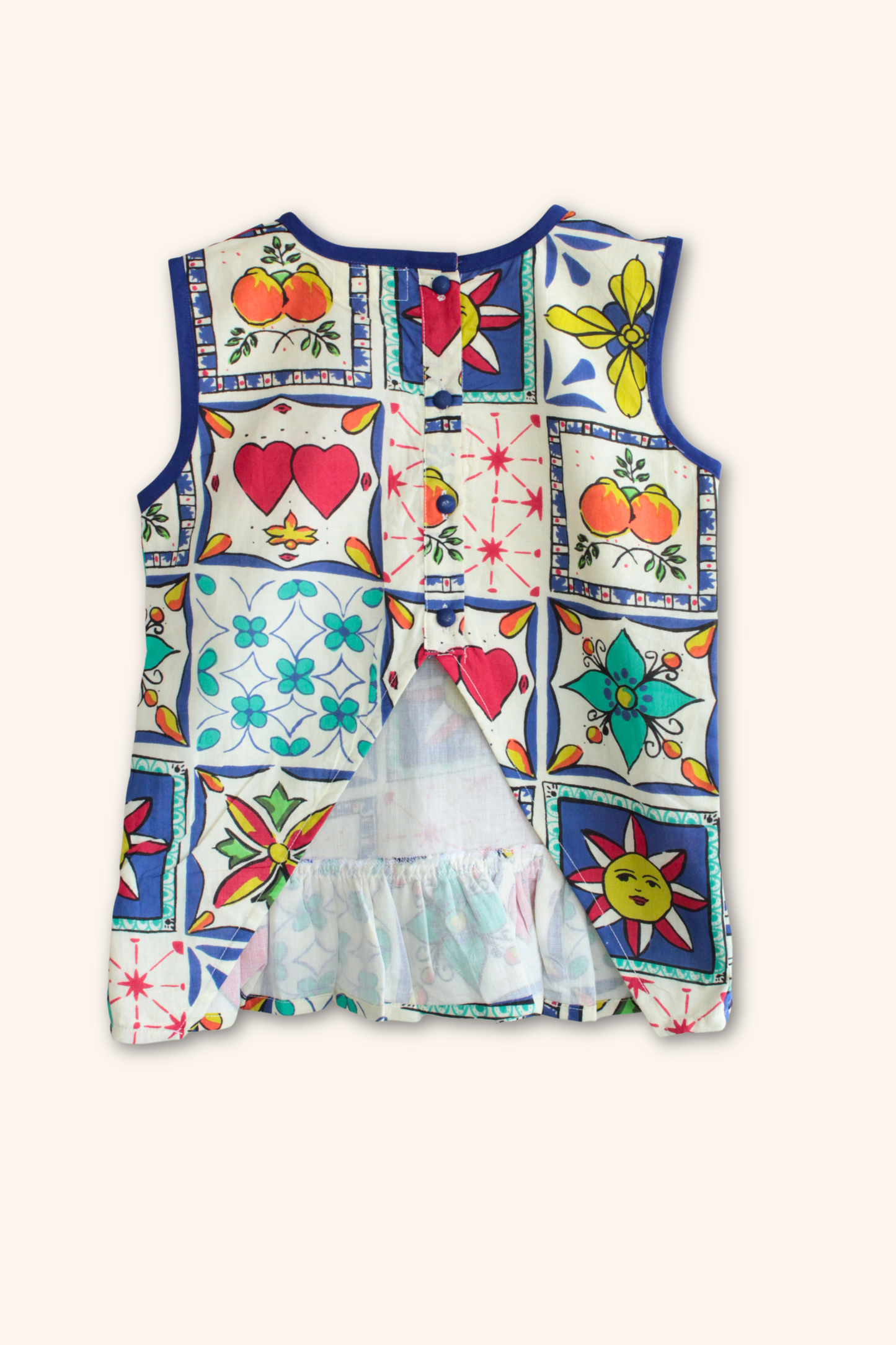Girls Breeze Pure Cotton Printed Coord set - Blue