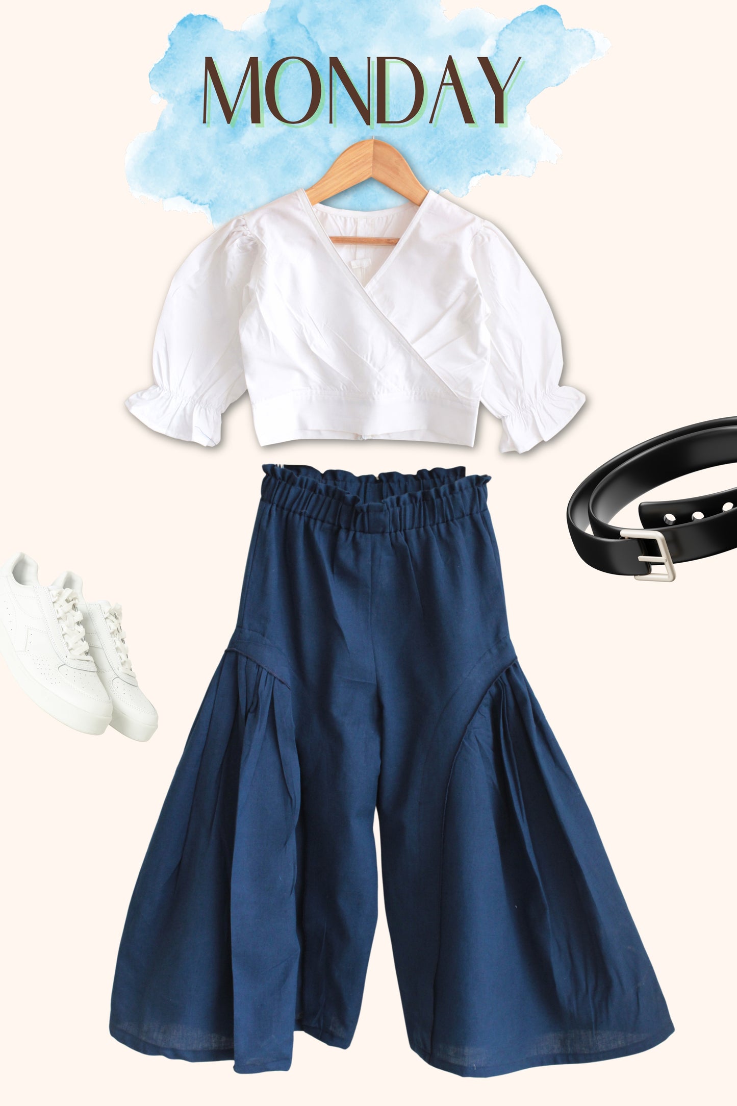 Girls Monday Pure Cotton clothing set - Blue