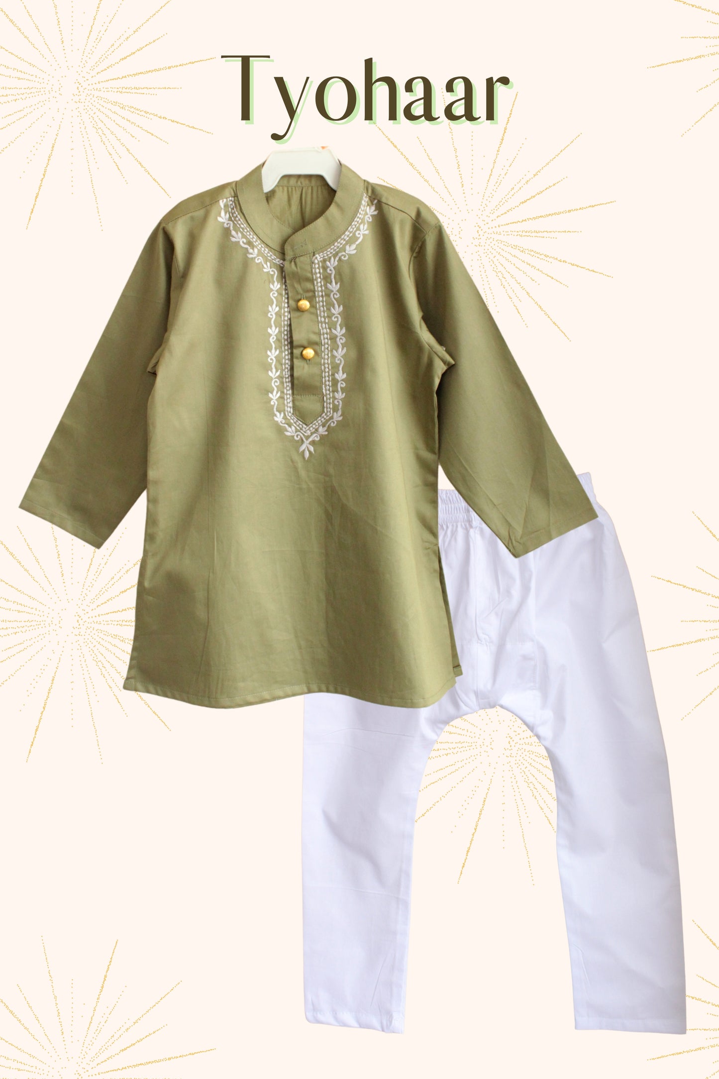 Boys Tyohaar embroidered Kurta with Pajami set