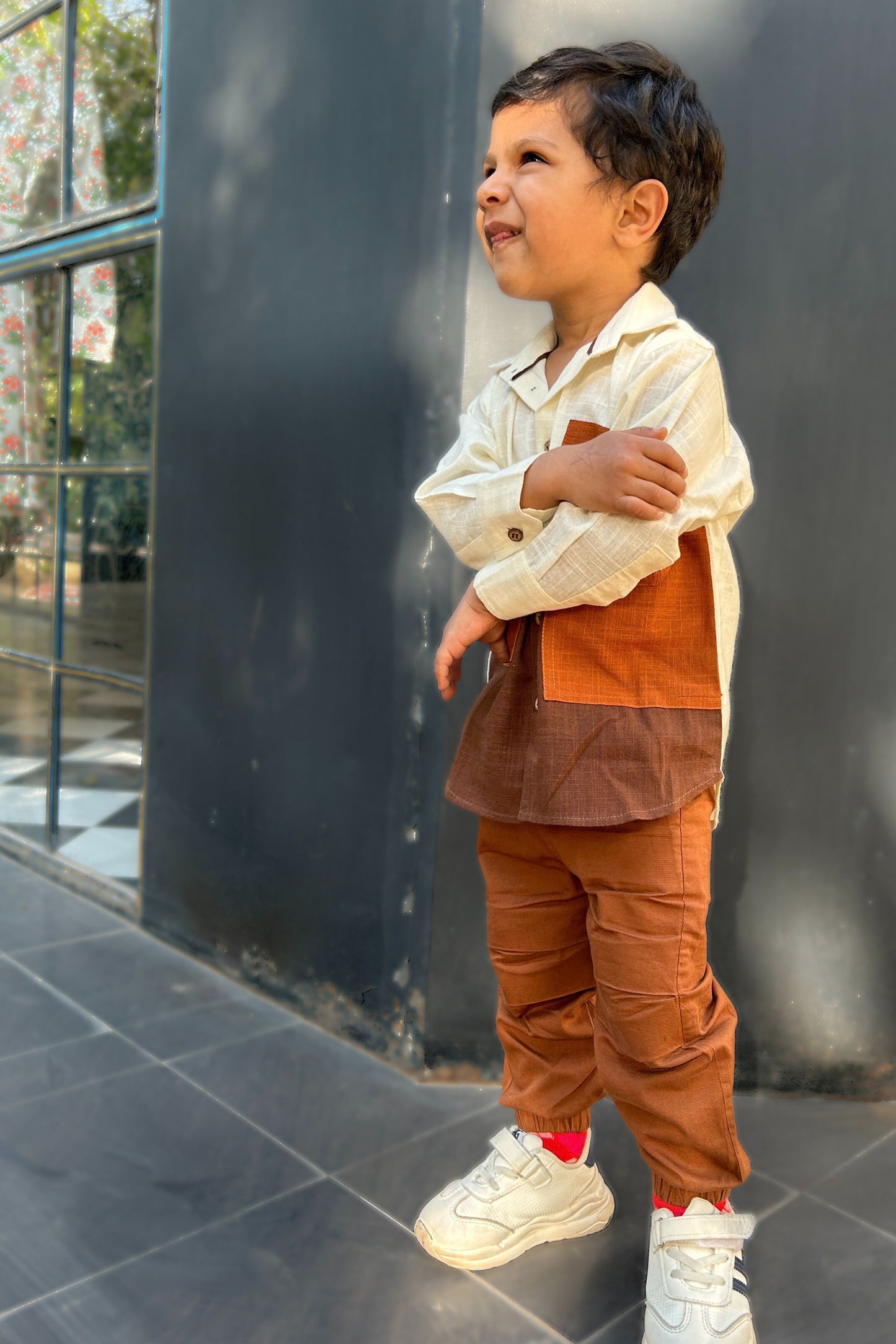 Boys Gentleman Pure Cotton Classic Clothing Set - Brown