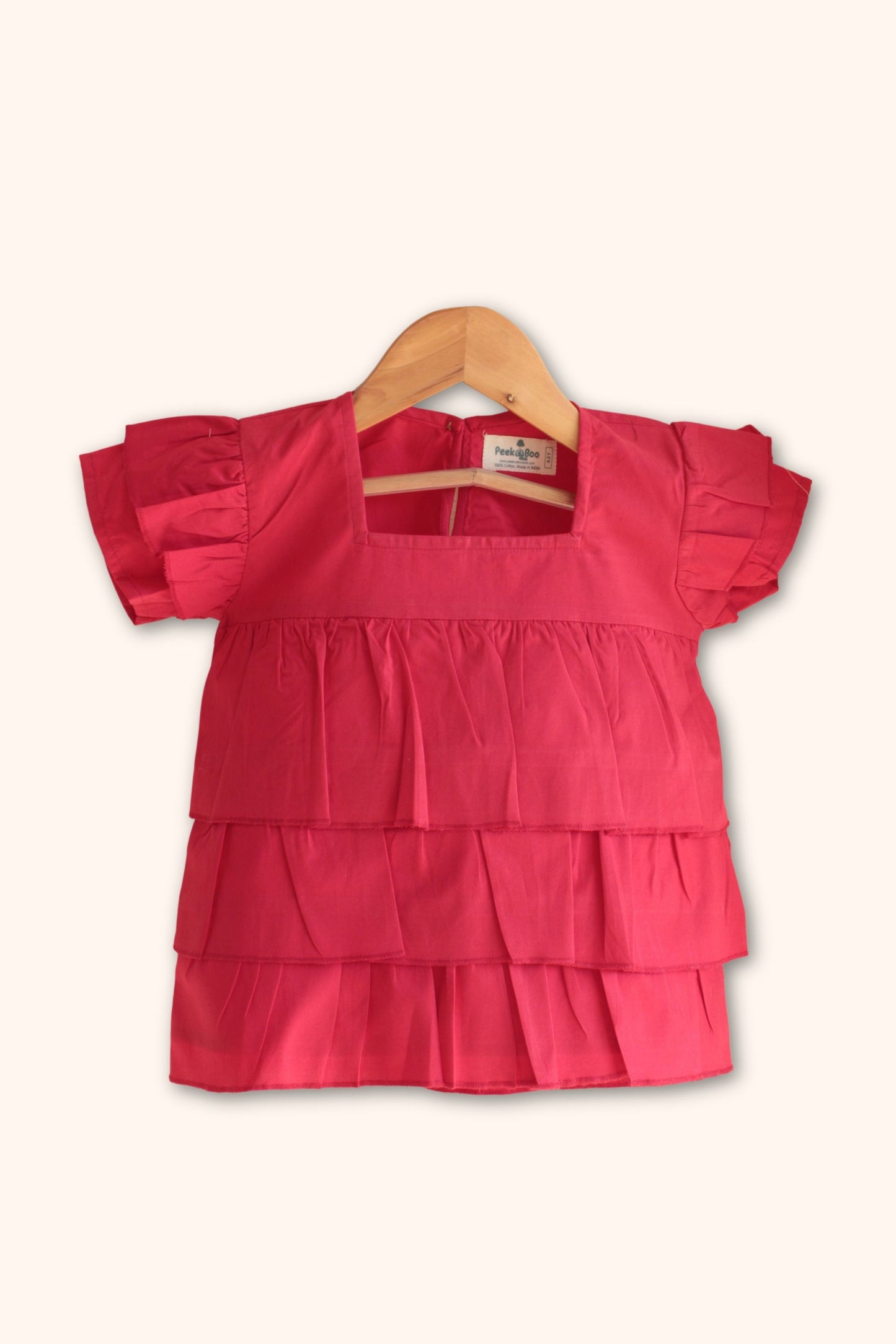 Girls Ikigai Pure Cotton Clothing Set - Red / Black