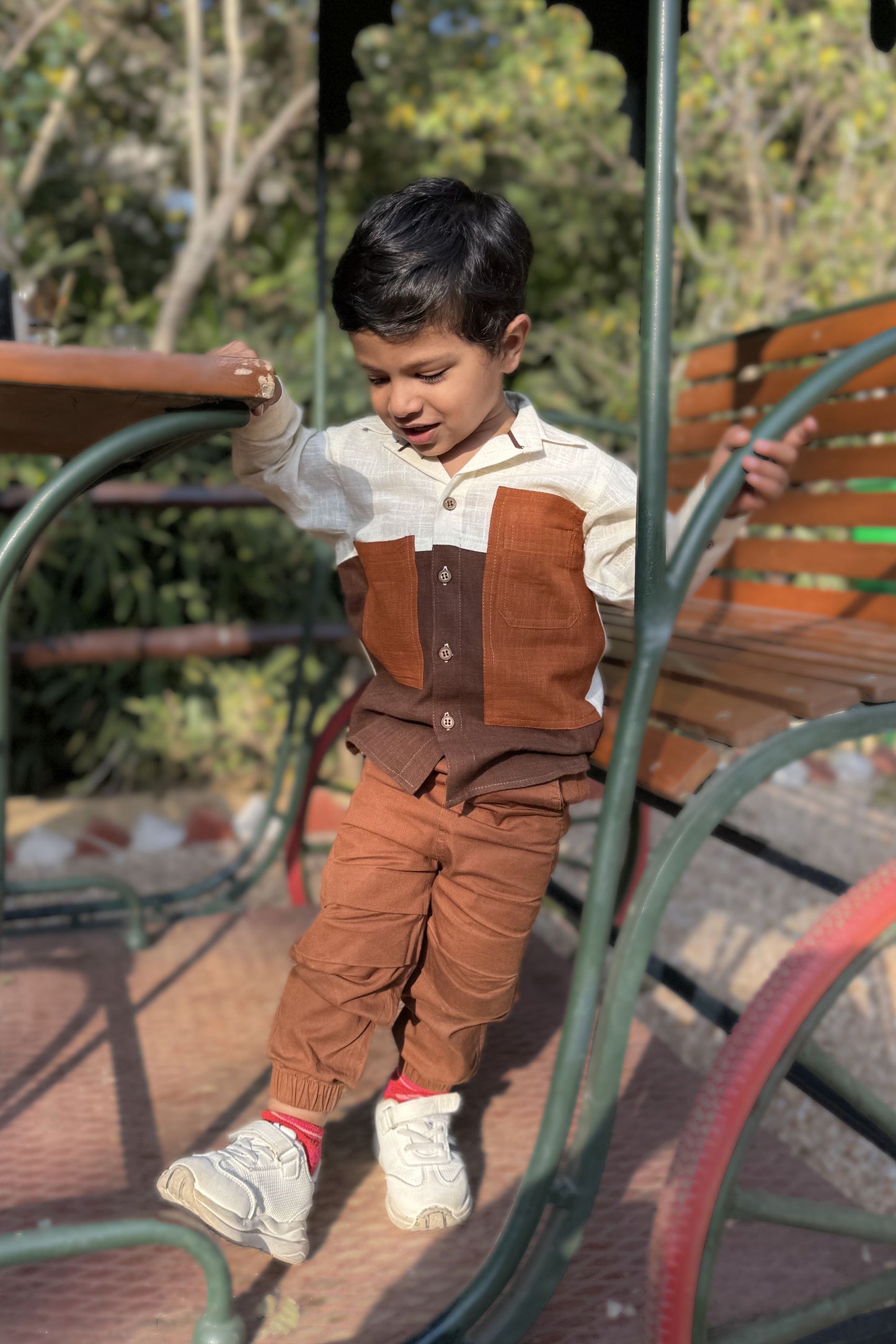 Boys Gentleman Pure Cotton Classic Clothing Set - Brown