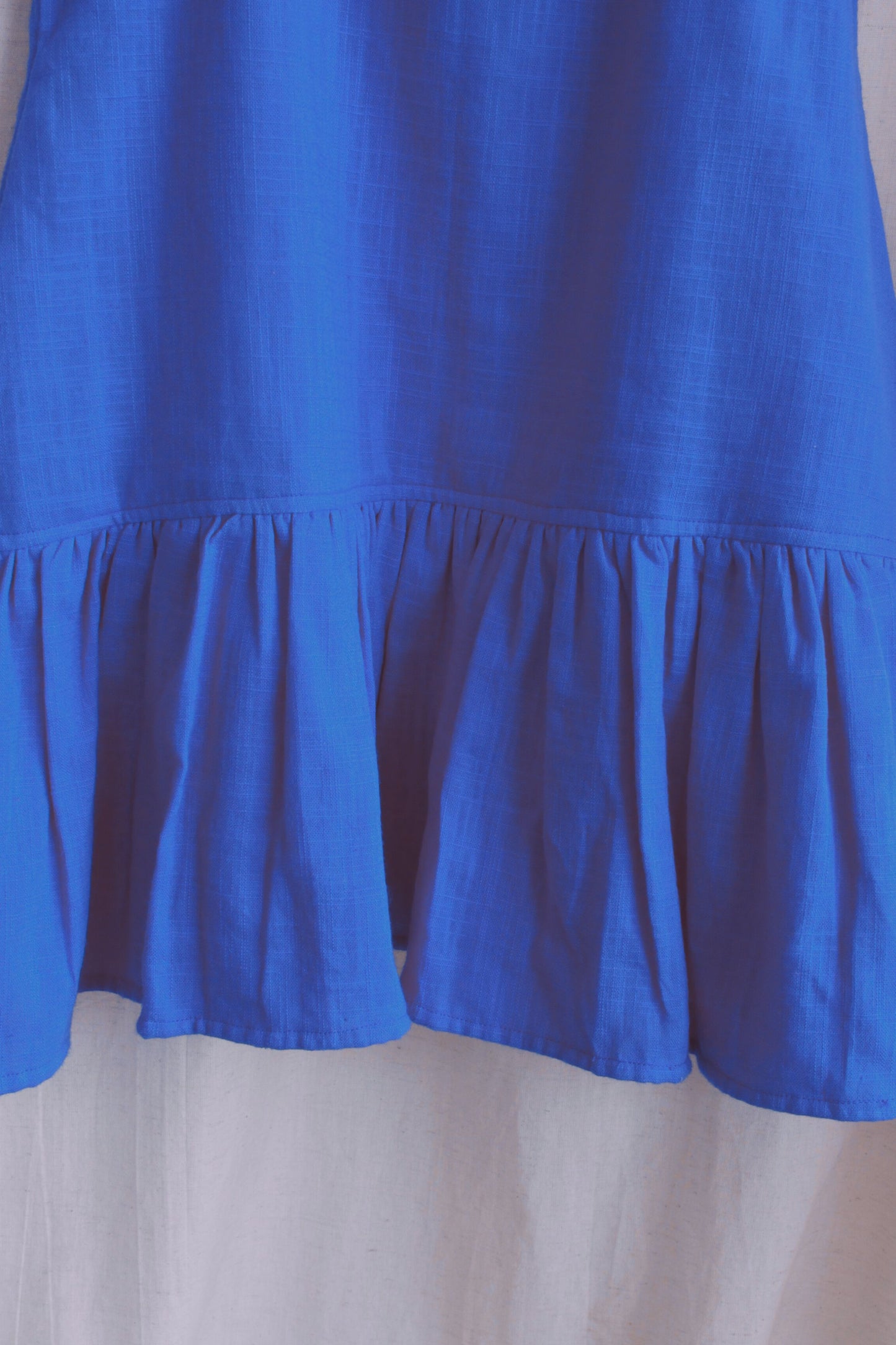 Girls Barbie Solid A-line gathered dress - Blue