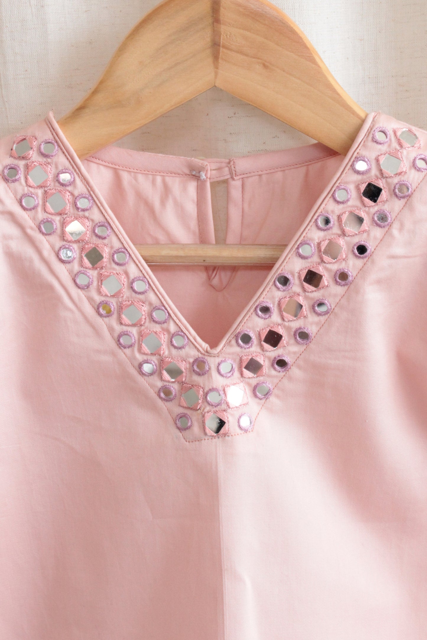 Girls Sitara Kurti and Kalidar Sharara set with Dupatta - Dust Pink