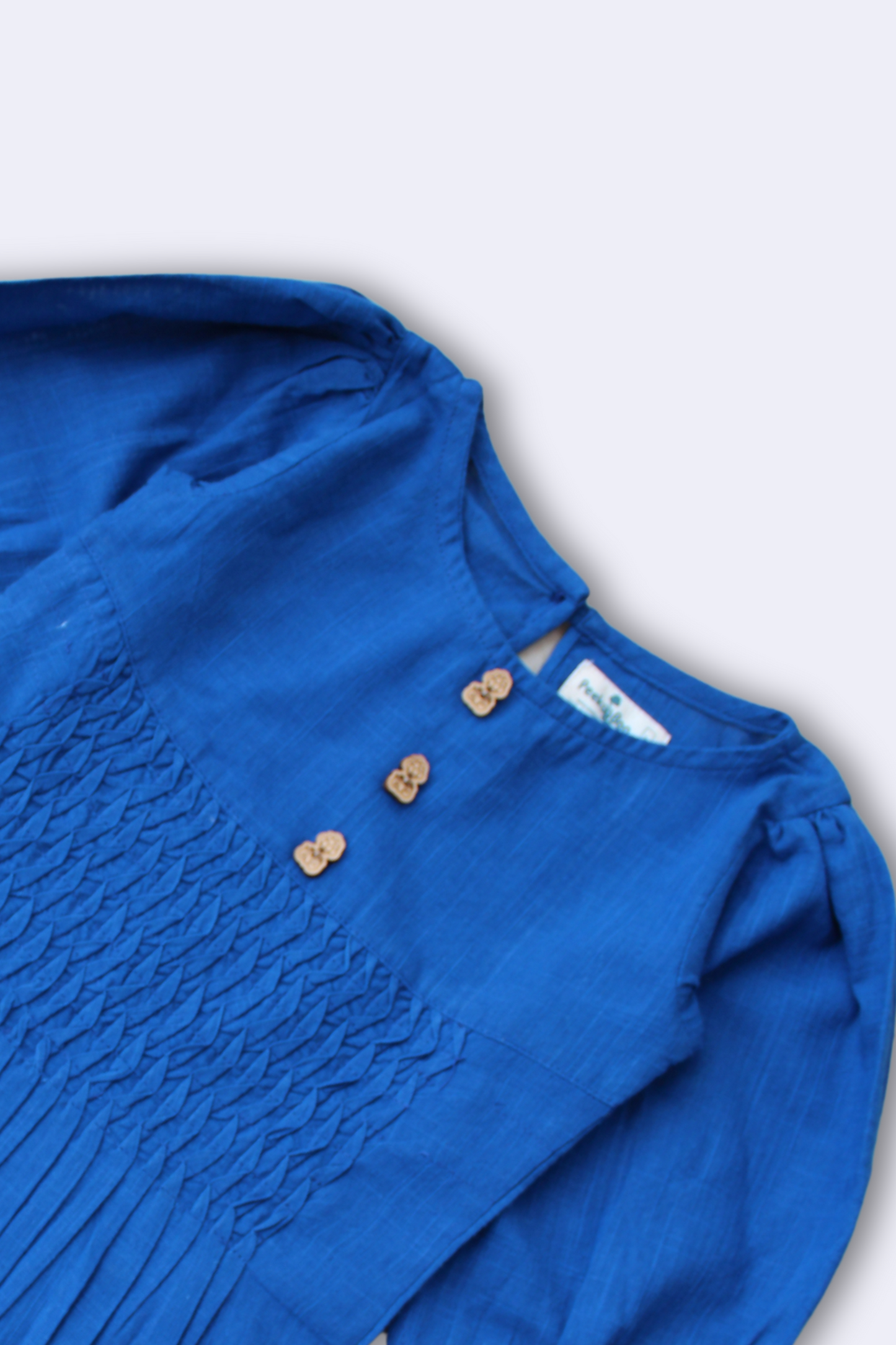 Girls Summer Cotton Dress with Pintuck Detailing - Blue - Peekaaboo Kids - Below 1000, Dress, Girls