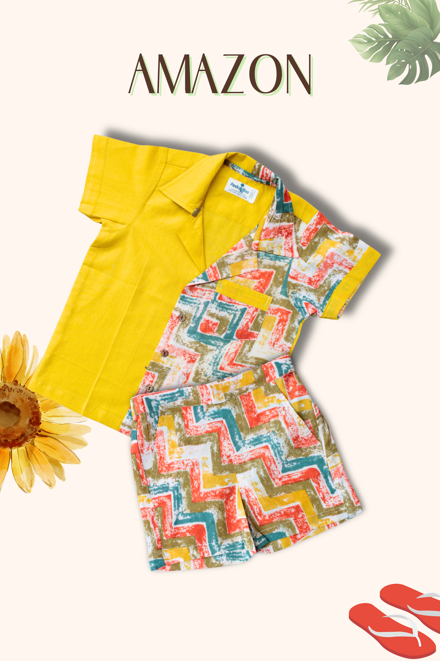 Boys Amazon Pure Cotton Clothing Set - Lemon Yellow