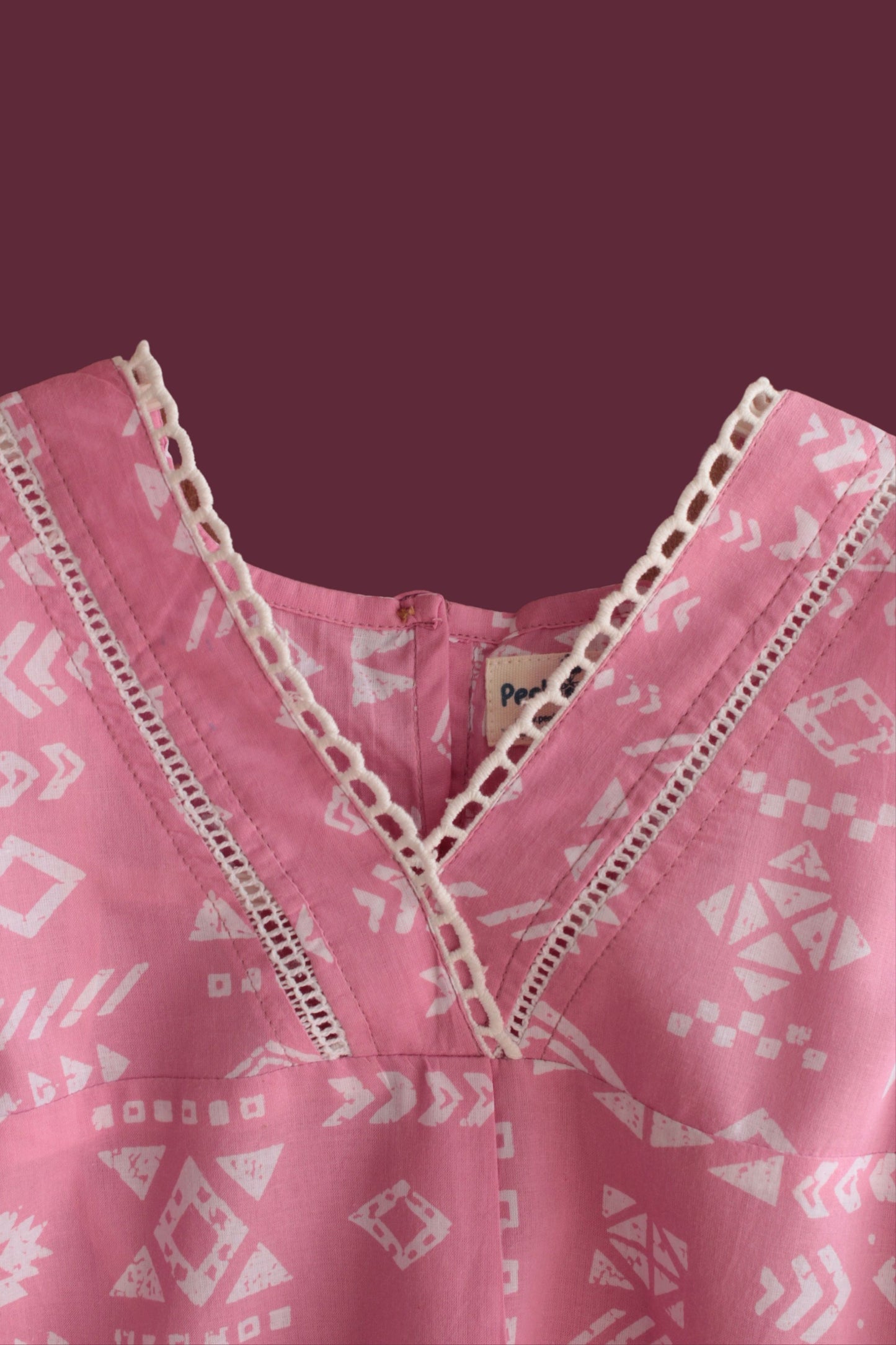 Girls Bahara Pure Cotton Clothing Set - Pink / Green