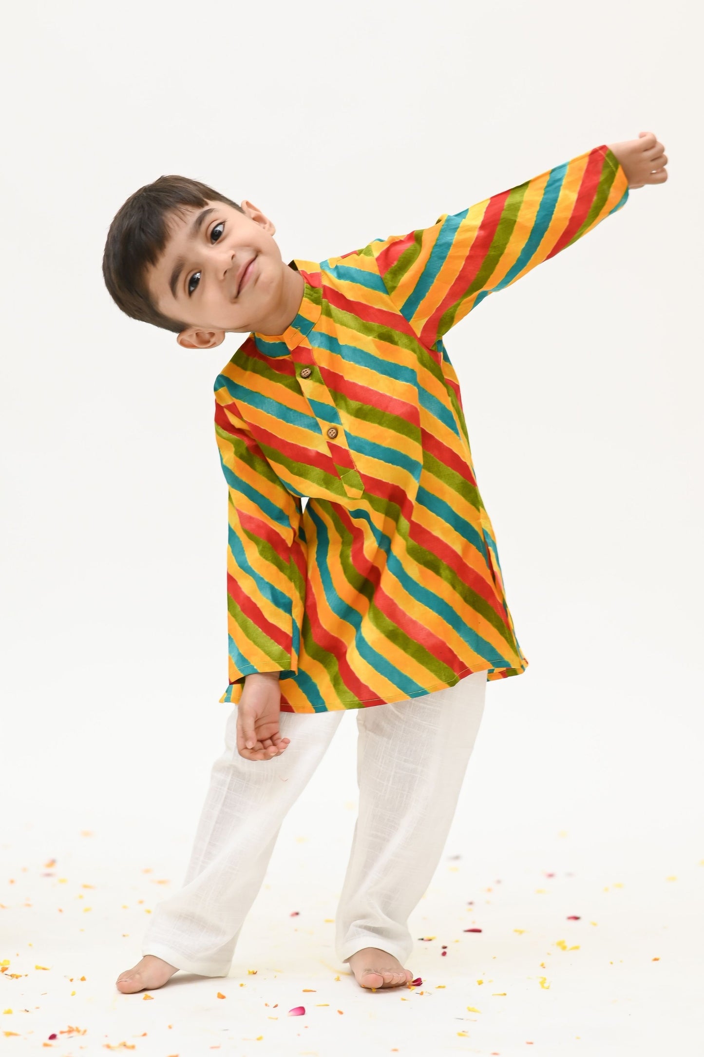 Boys Saavan 2.0 Pure Cotton Ethnic Clothing set - Multicolor Lehriya