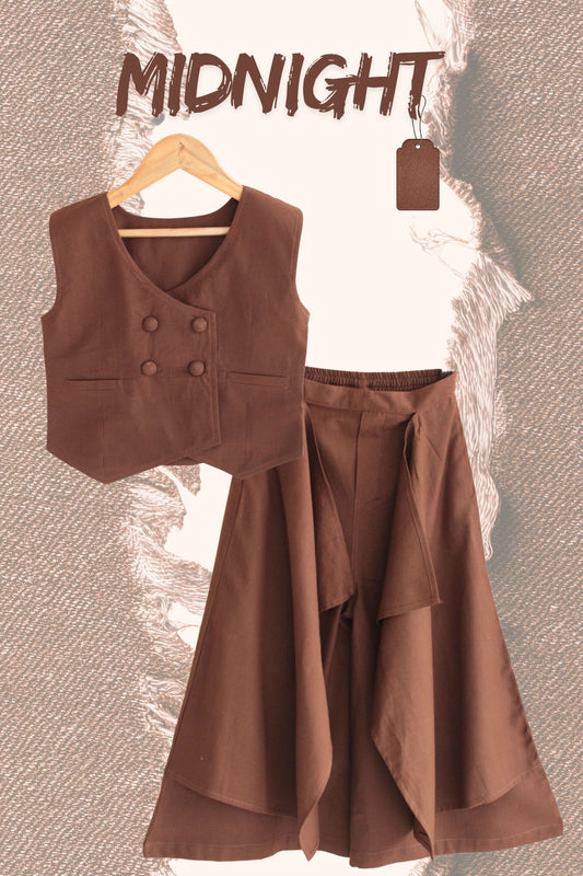 Girls Midnight Brown Pure Cotton clothing set