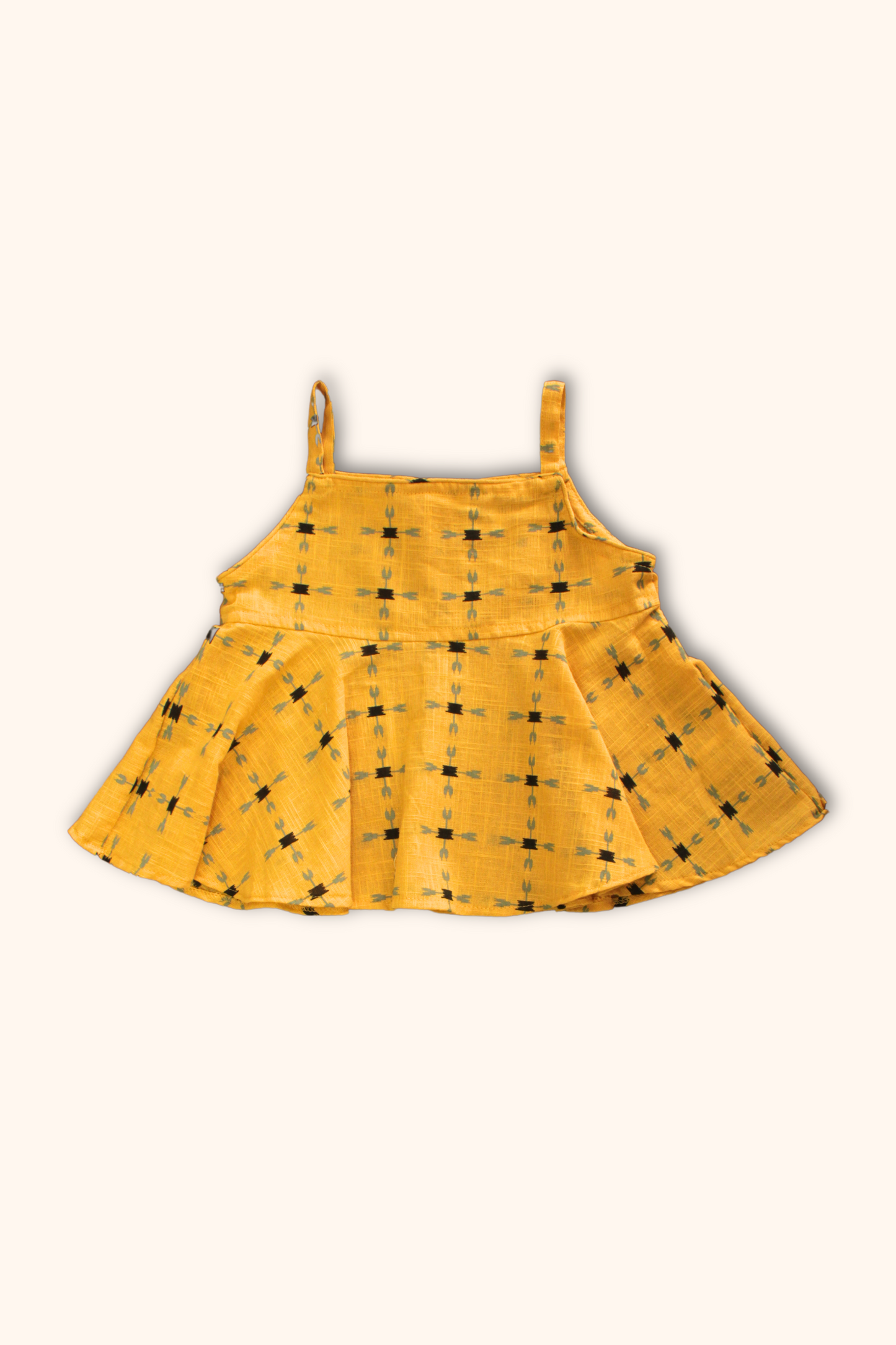 Girls 100% Cotton Summer Printed Clothing Set with free Scrunchie - Sunny Yellow - Peekaaboo Kids - Below 1000, Clothing Set, Coord Set, Featured, Girls