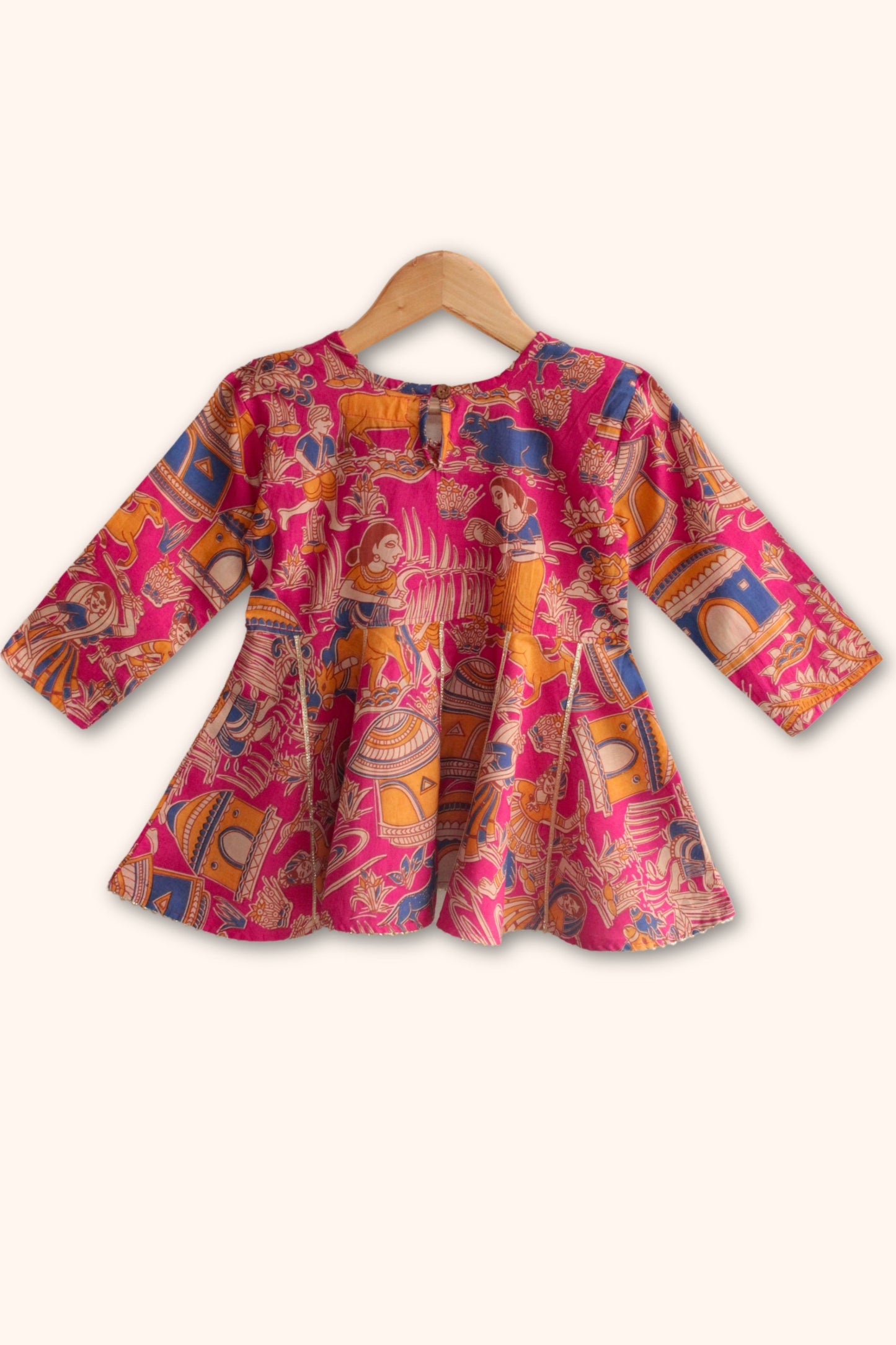 Girls Radhe top and dhoti pants ethnic clothing set - Pink