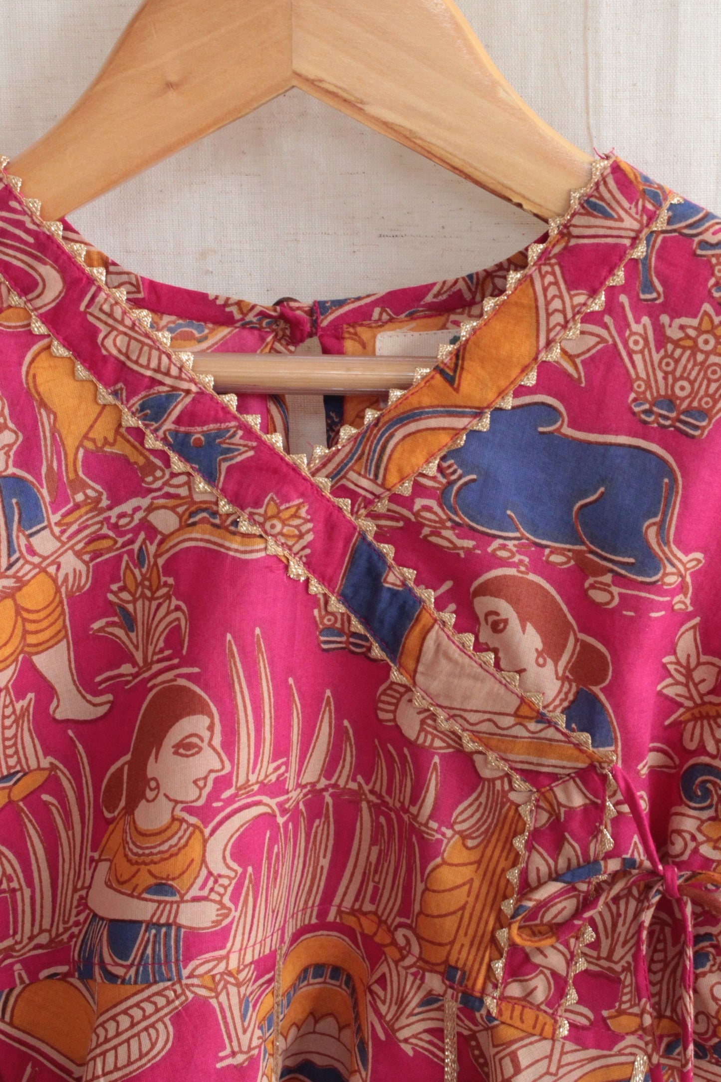 Girls Radhe top and dhoti pants ethnic clothing set - Pink