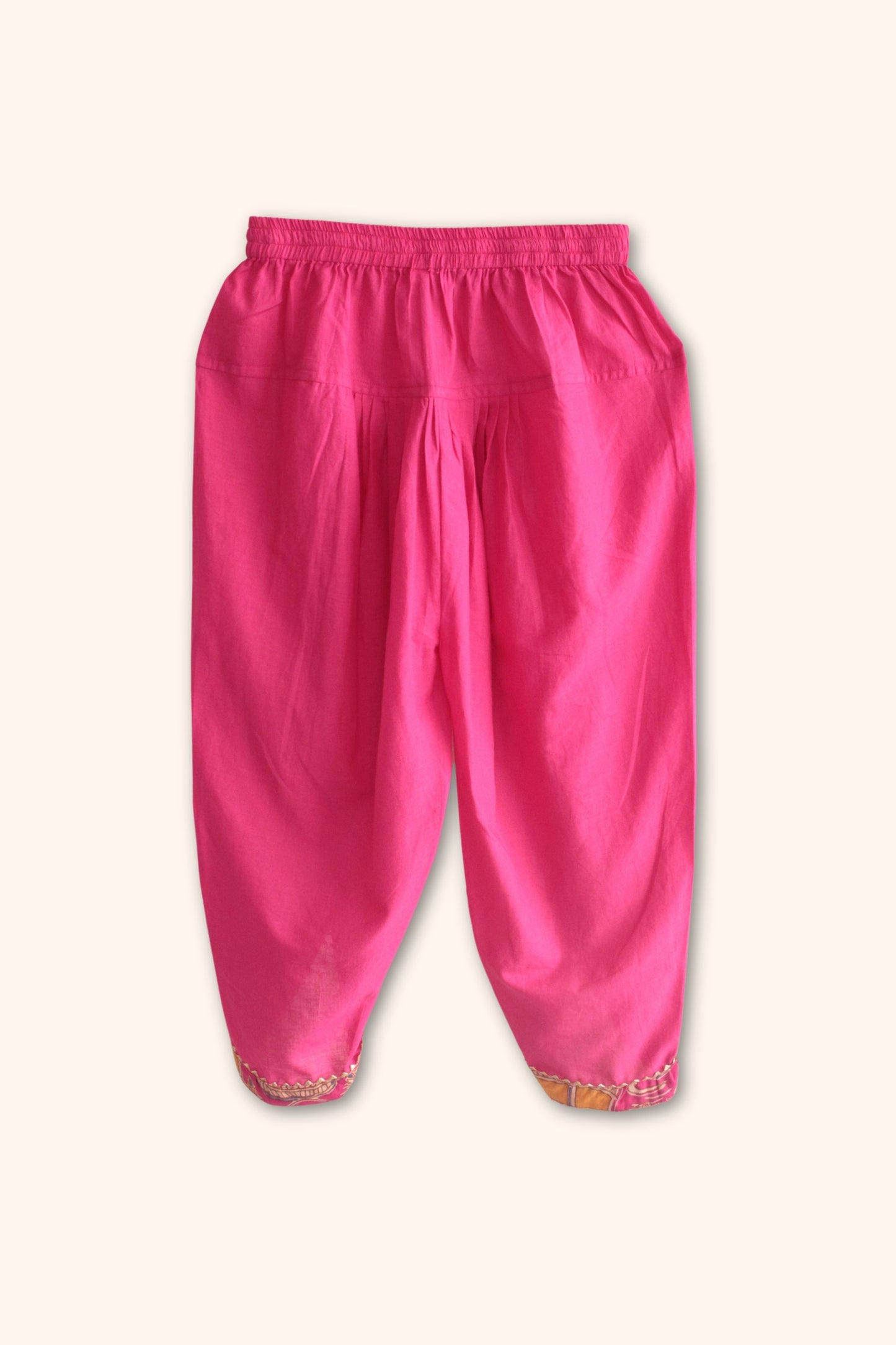 Girls Radhe top and dhoti pants ethnic clothing set - Pink