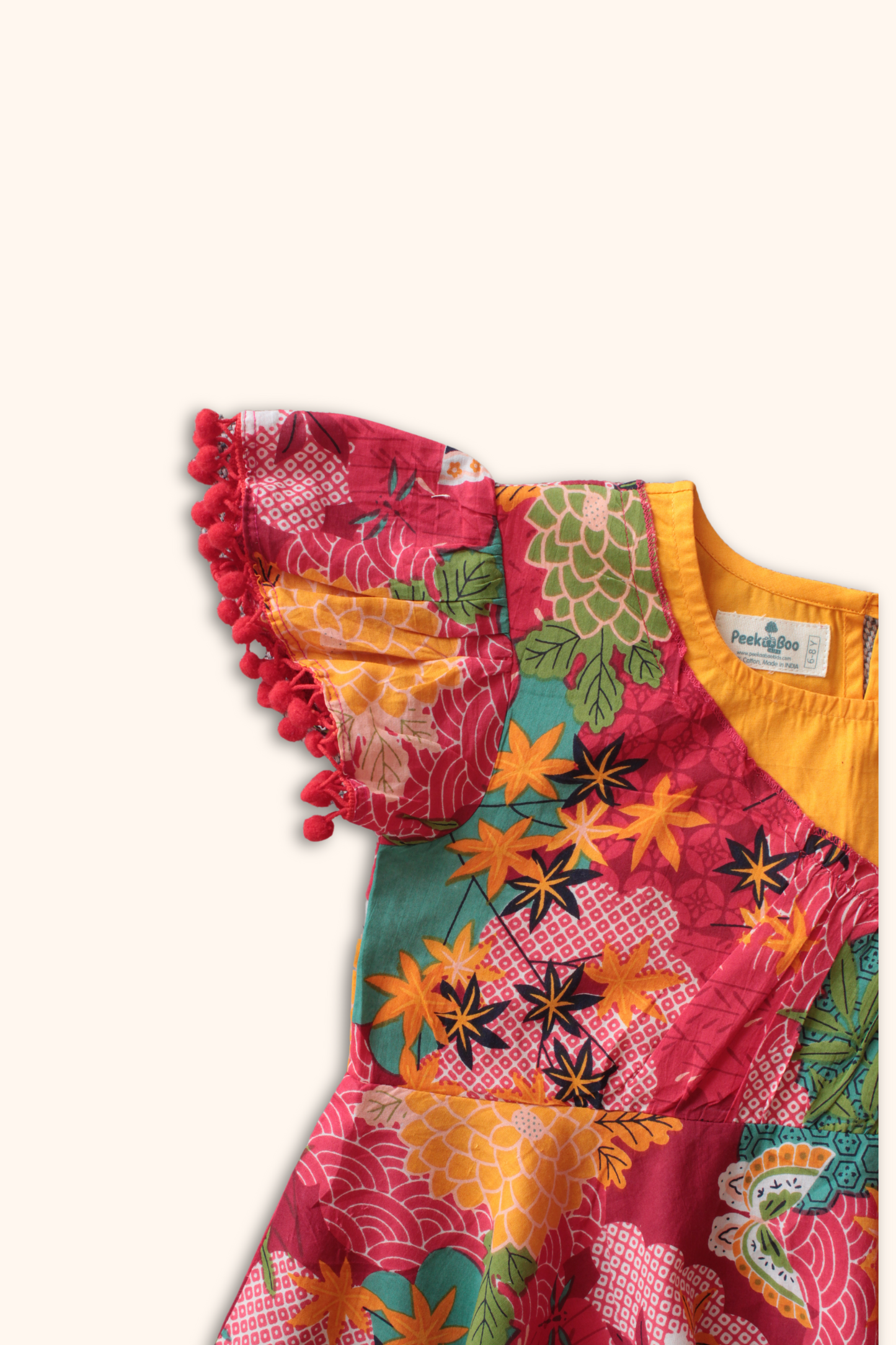 Girls Imarti Color block Peplum top with Sharara set