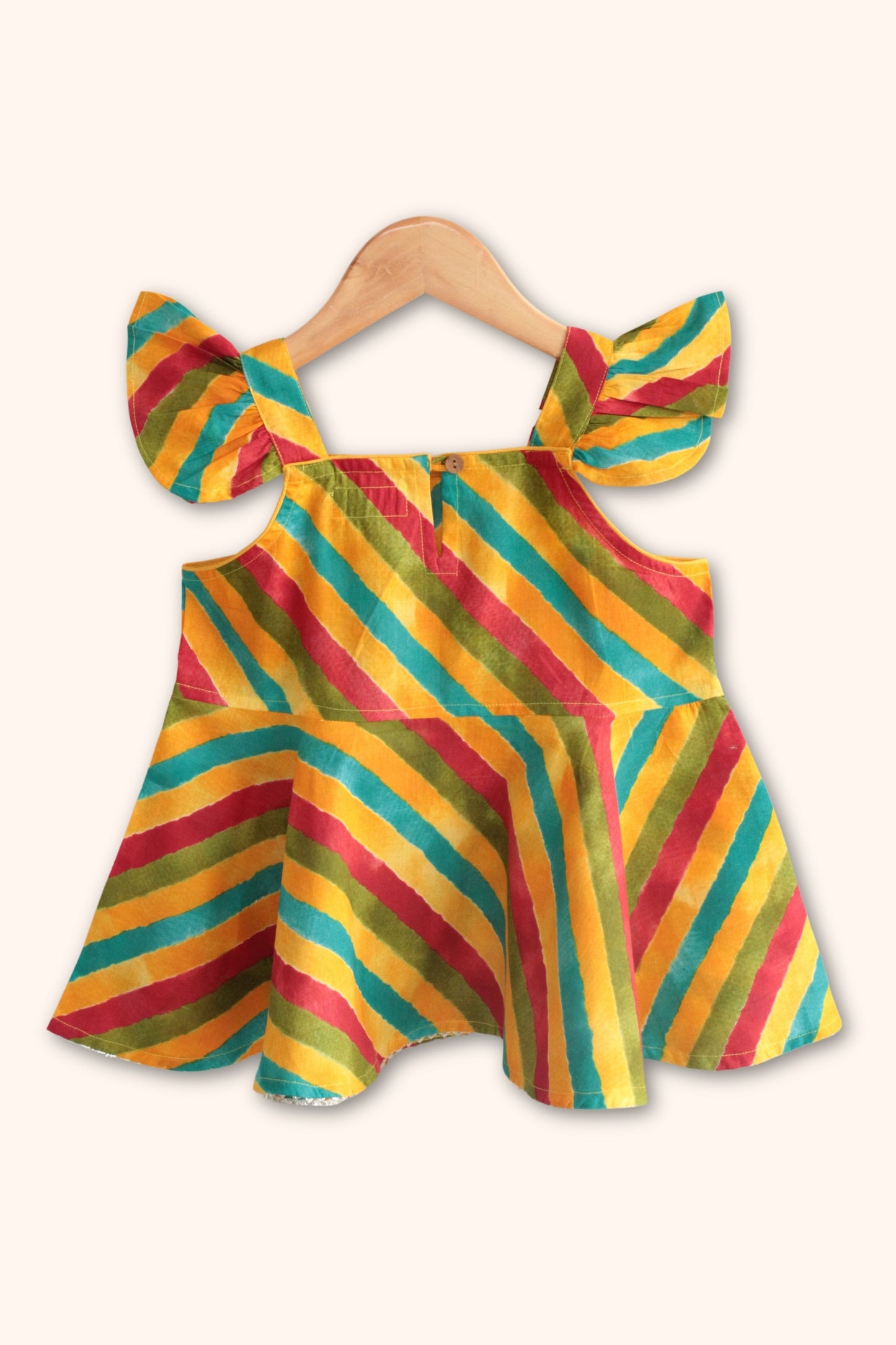 Girls Saavan 2.0 Pure Cotton Kurti Salwar & Dupatta Ethnic Clothing set - Multicolor Leheriya