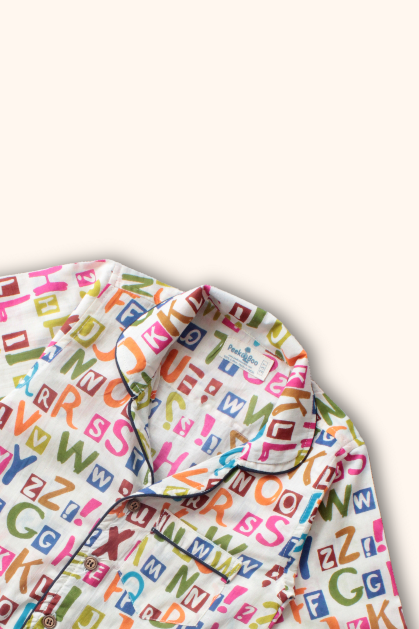 Pure Soft Cotton Printed Night Suit - Alphabet