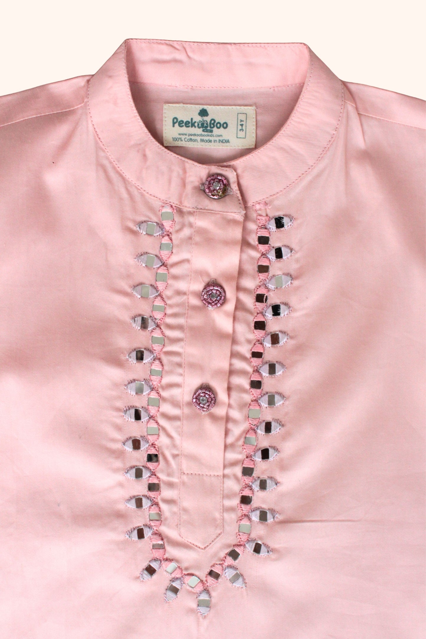 Boys Sitara Kurta Pant ethnic clothing set - Dust Pink