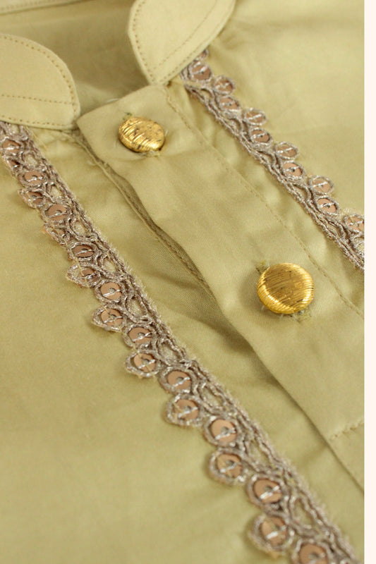 Boys Meher Kurta Pant ethnic clothing set - Pista Green