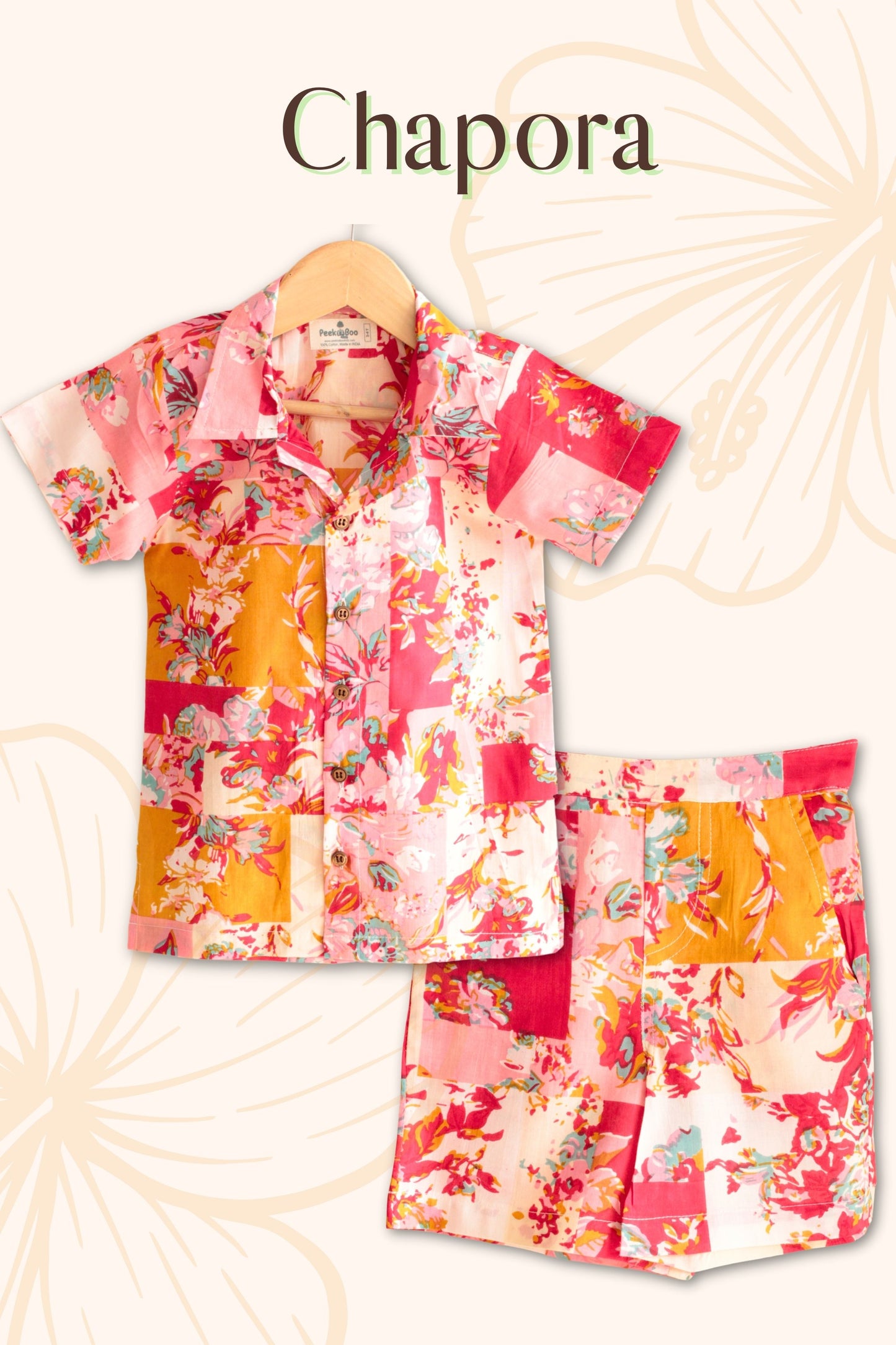 Boys Goa Pure Cotton Printed Clothing Set - Black / Yellow / Red