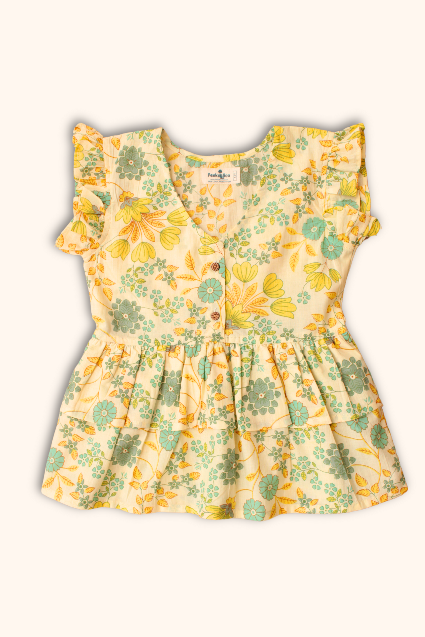 Girls Noor Pure Cotton Clothing Set - Lemon Yellow