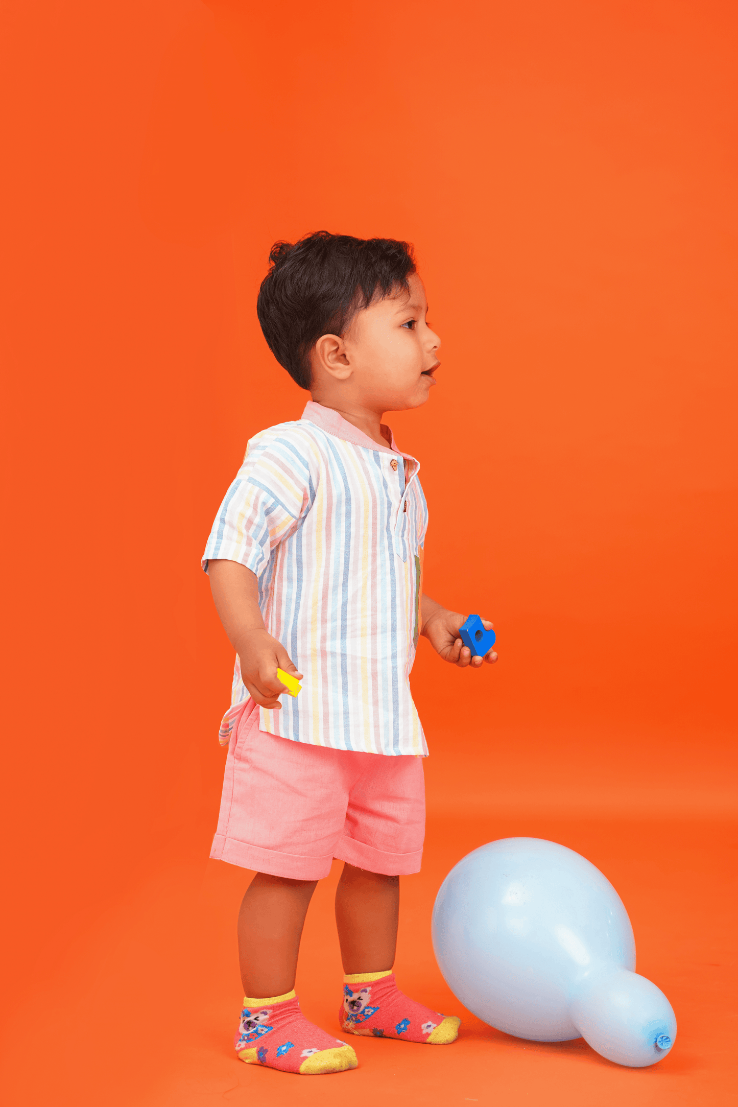 Boys Seersucker 100% Cotton Multicolor shirt with pink shorts clothing set - Peekaaboo Kids - Below 1000, Boys, Clothing Set, Featured