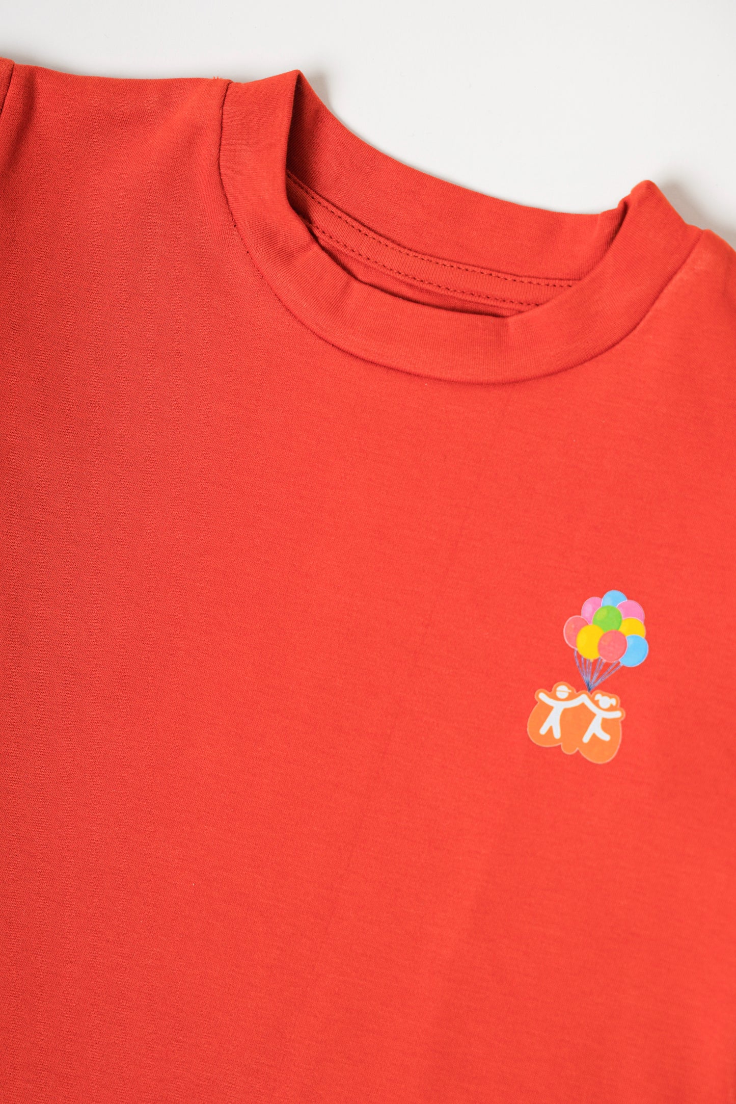 Boys 100% Cotton Knit Loungewear with balloon sleeves - Rust