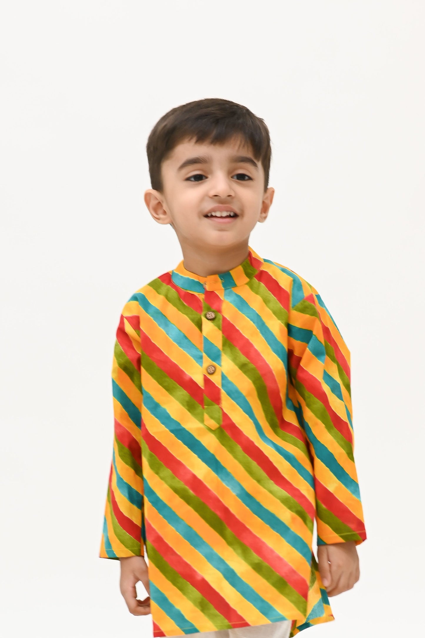 Boys Saavan 2.0 Pure Cotton Ethnic Clothing set - Multicolor Lehriya