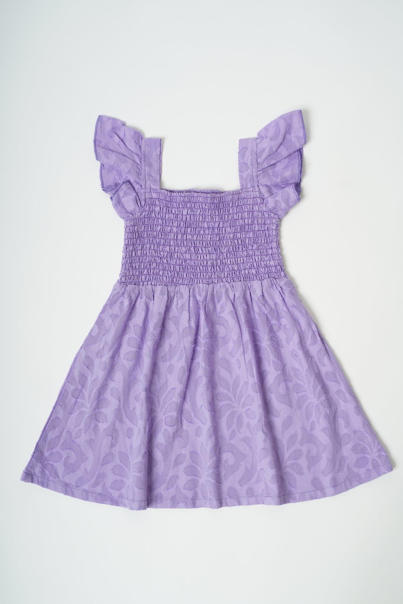 Girls Textured Cotton Smocking chest Dress with free headband - Peekaaboo Kids - Below 1000, Dress, Girls, Jacquard