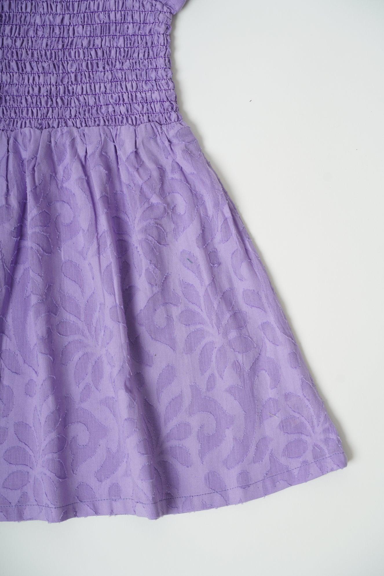 Girls Textured Cotton Smocking chest Dress with free headband - Peekaaboo Kids - Below 1000, Dress, Girls, Jacquard