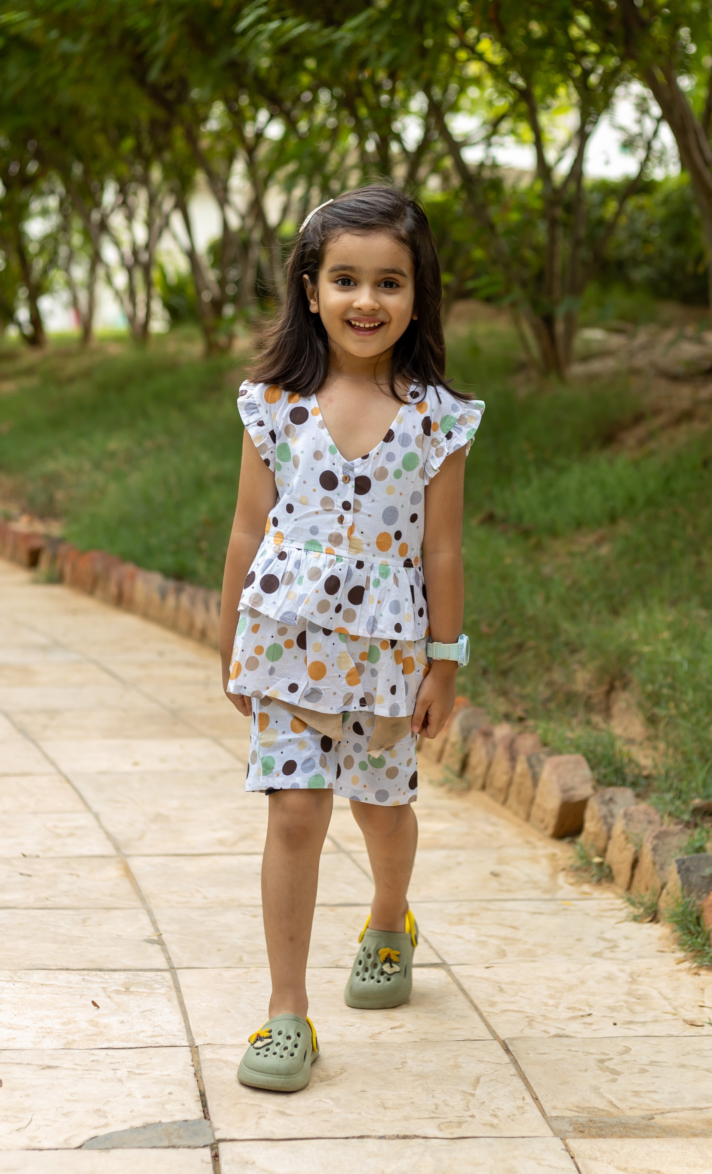 Girls Noor Pure Cotton Clothing Set - Polka Dot