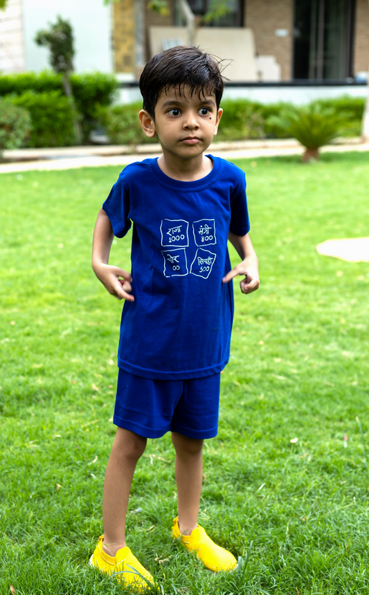 Boys Nostalgia 100% Cotton Clothing Set - Royal Blue