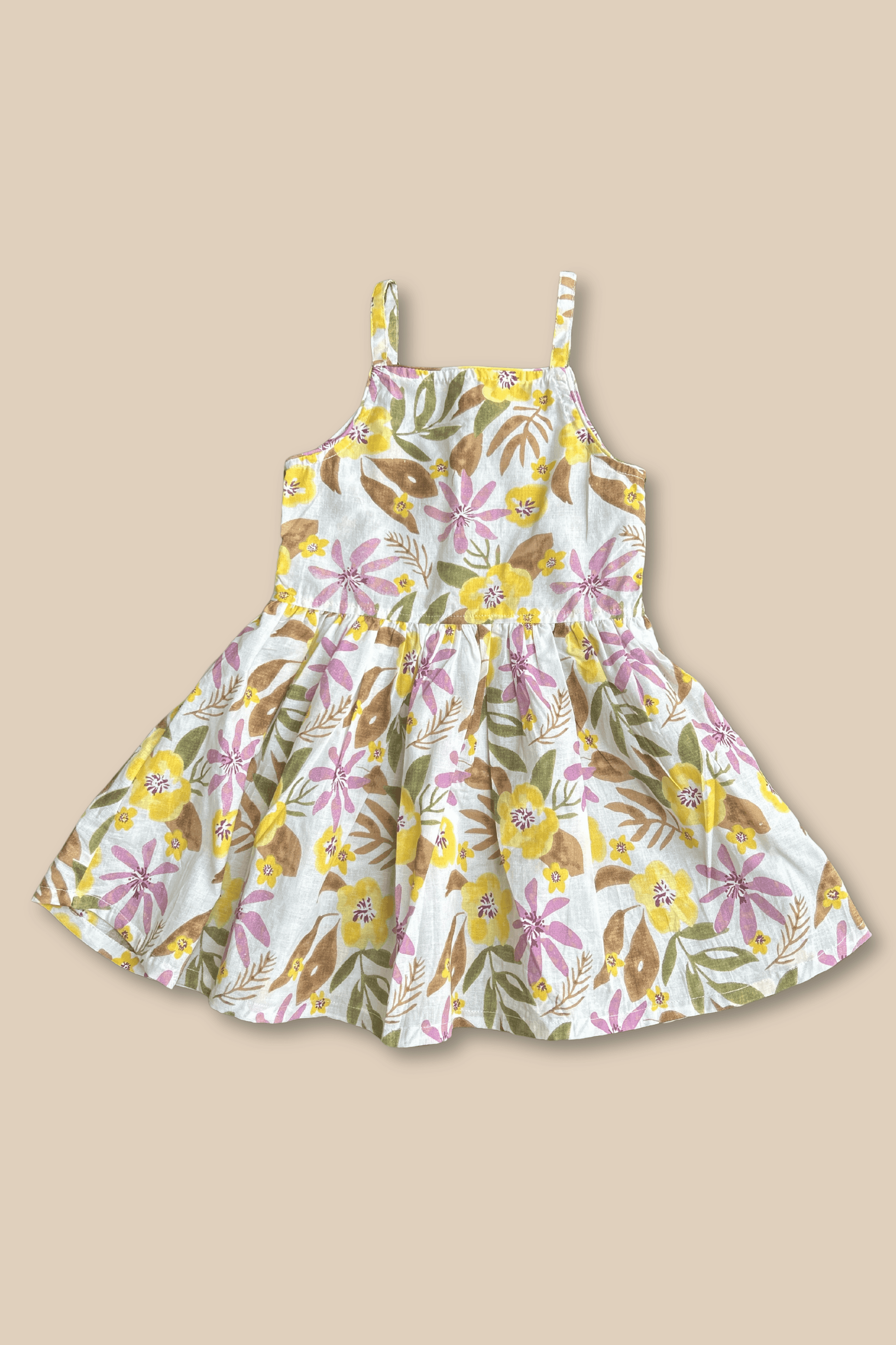 Girls Pure Cotton White Summer Dress - Floral print - Peekaaboo Kids - Below 1000, Dress, Featured, Girls