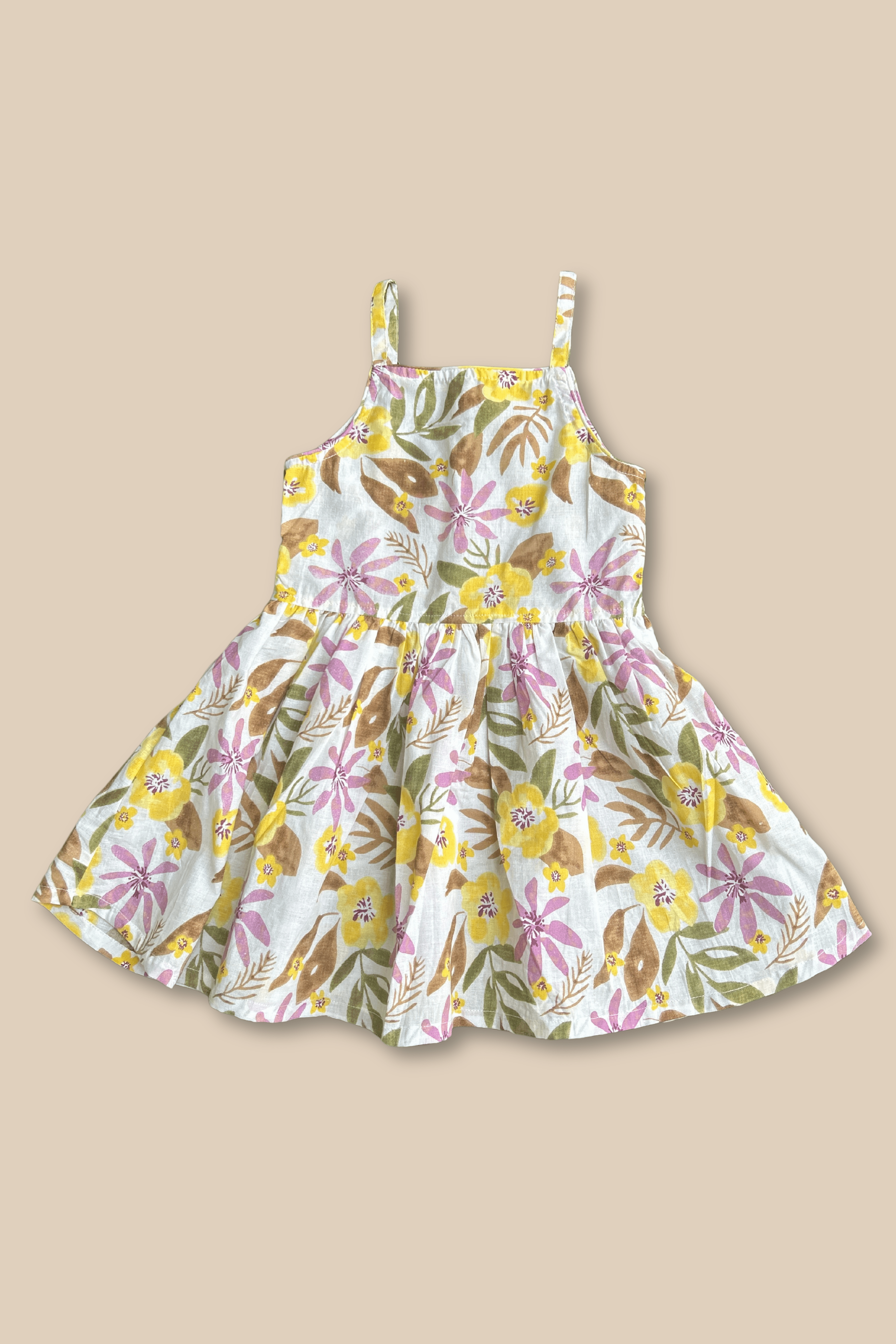 Girls Pure Cotton White Summer Dress - Floral print - Peekaaboo Kids - Below 1000, Dress, Featured, Girls