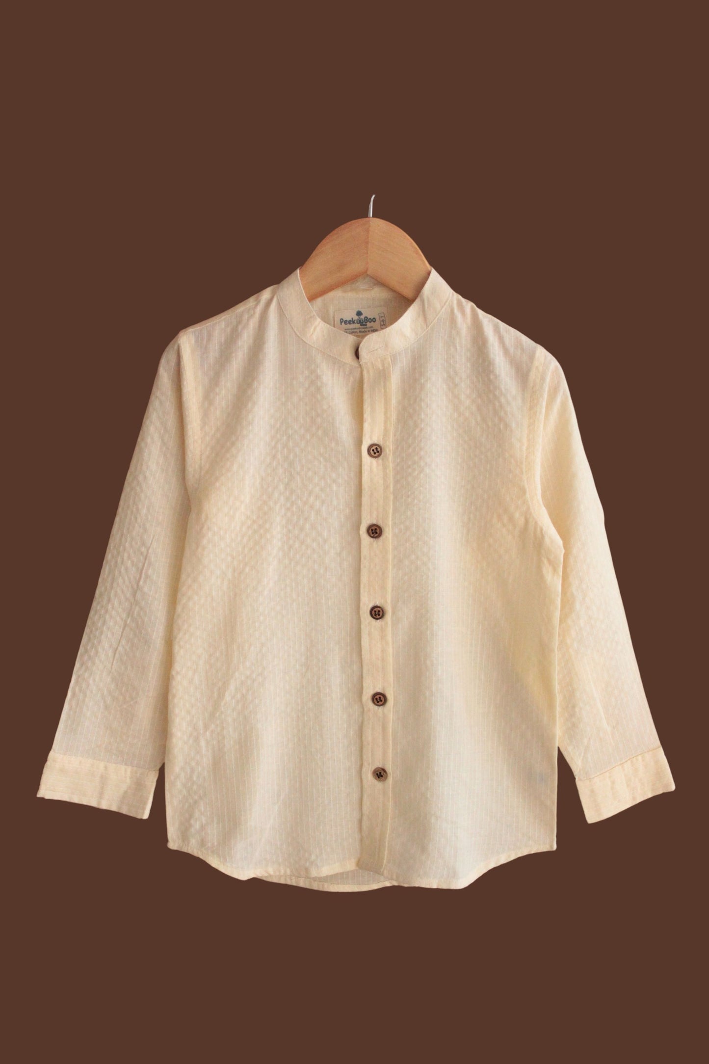 Boys Pure Cotton Shirt - Yellow/Mauve