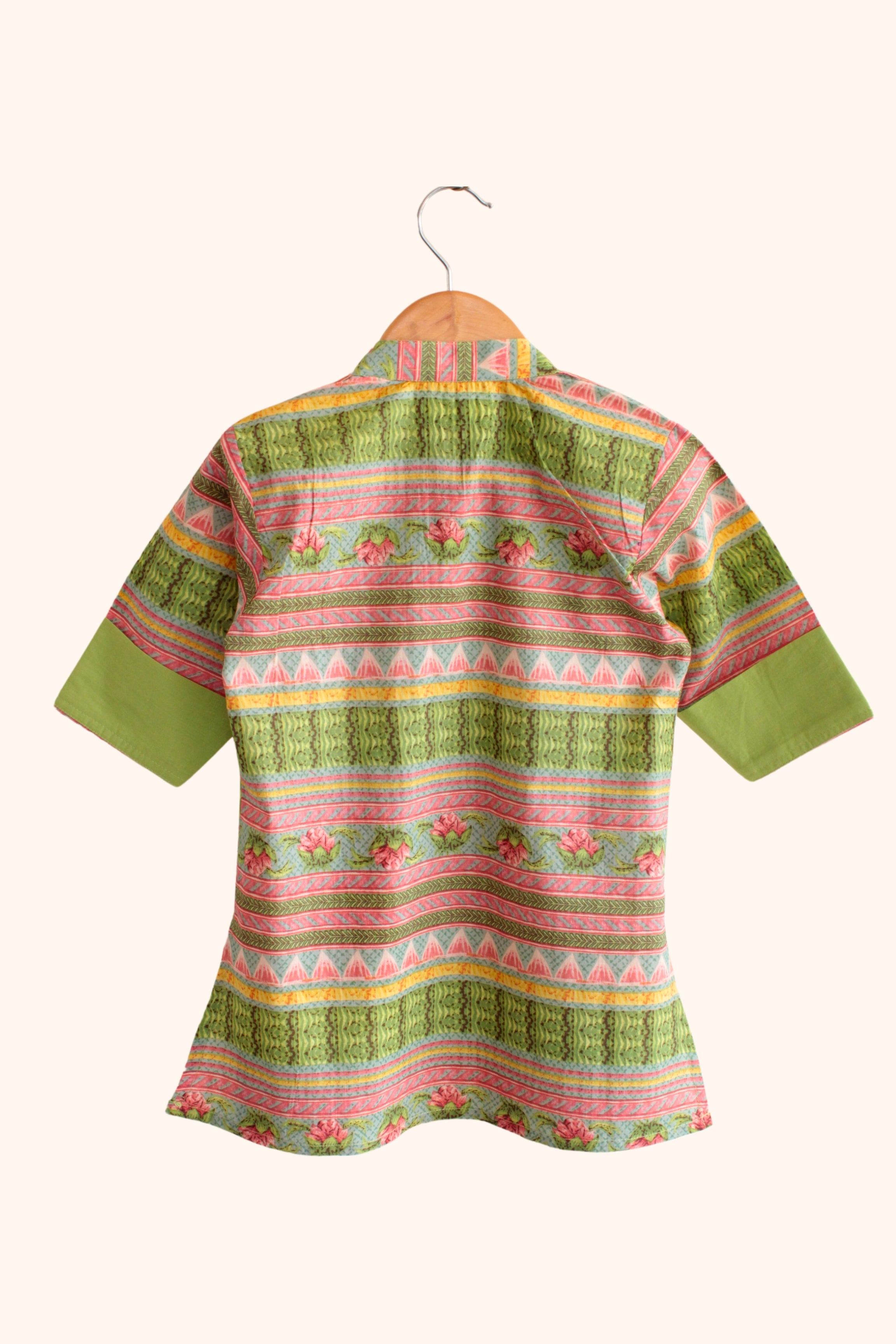 Boys Rangrez Color Block Kurta & Pant set - Green/Yellow