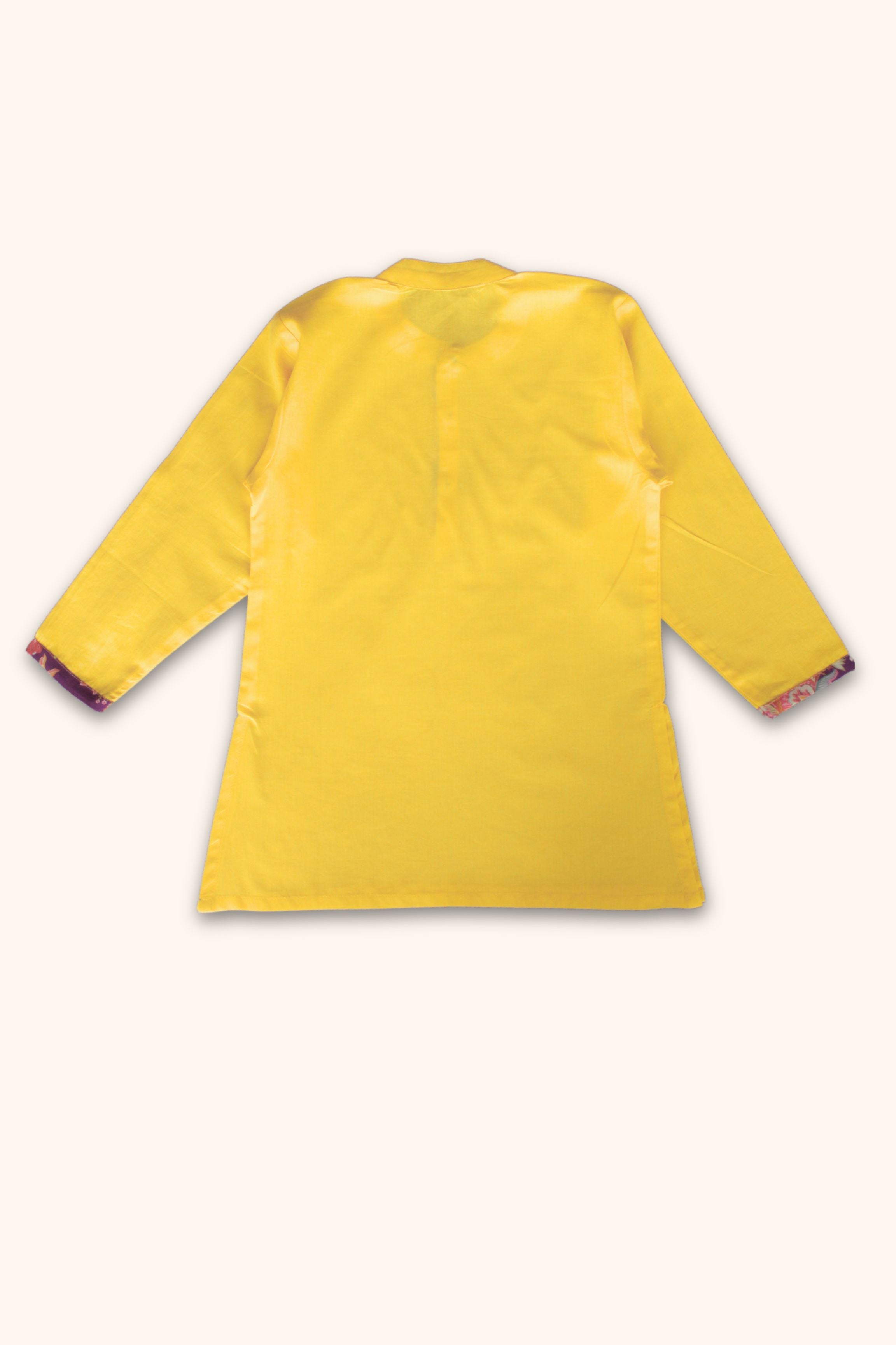 Boys Kesari Kurta Pant & Jacket 3 piece ethnic clothing set - Purple