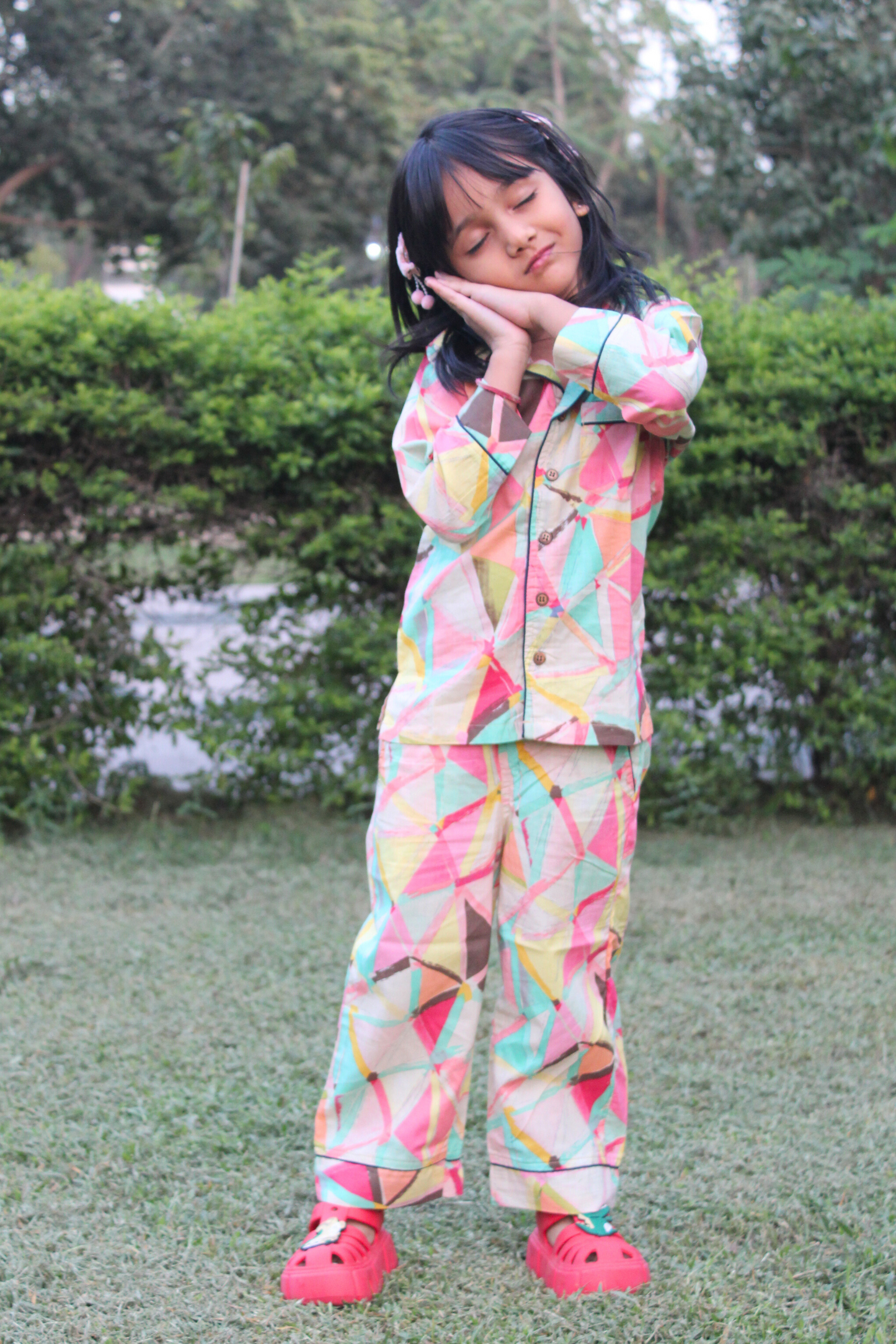 Pure Soft Cotton Printed Night Suit - Abstract