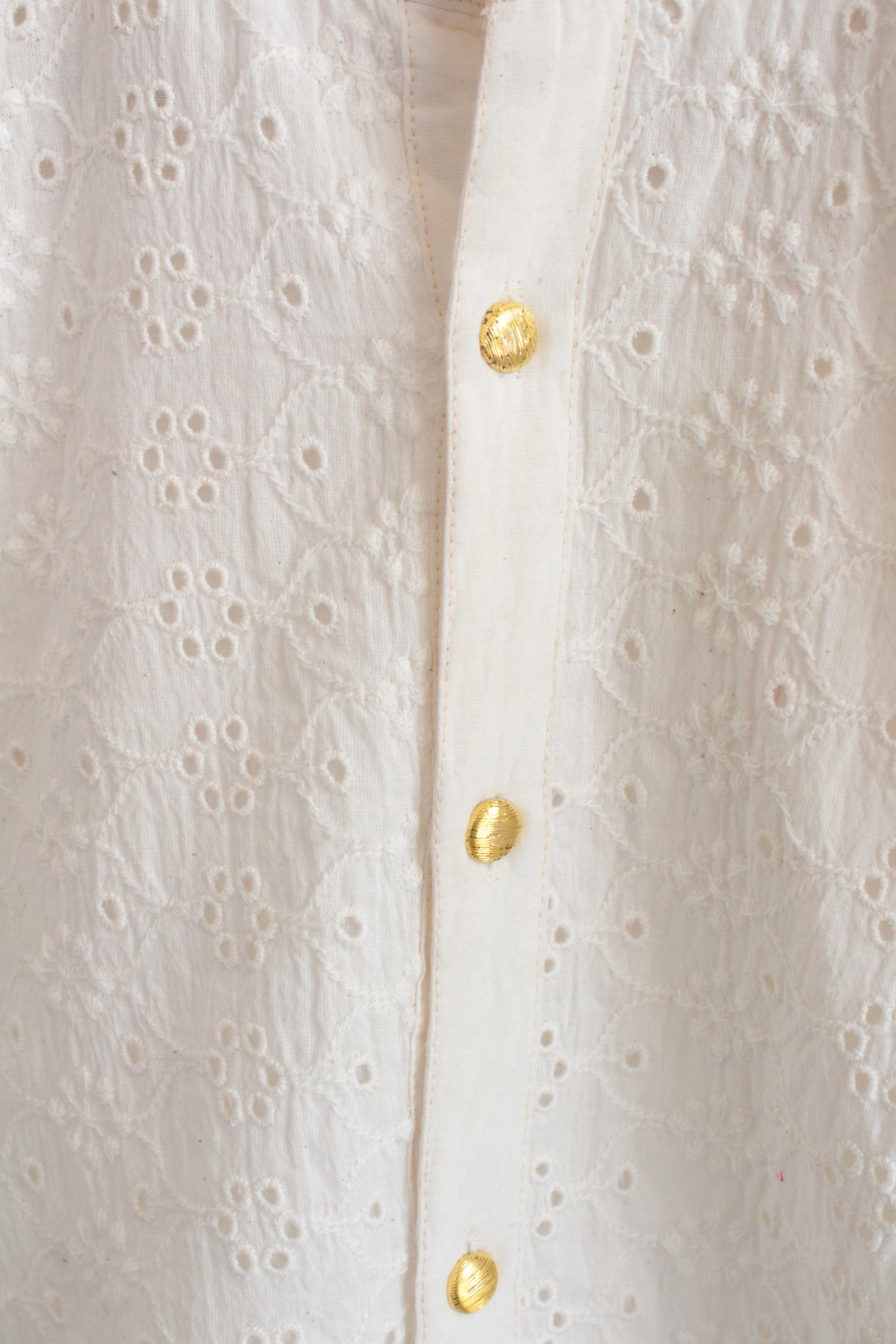 Boys Mubarak Schiffli embroidered Kurta with Salwaar set - Ivory White