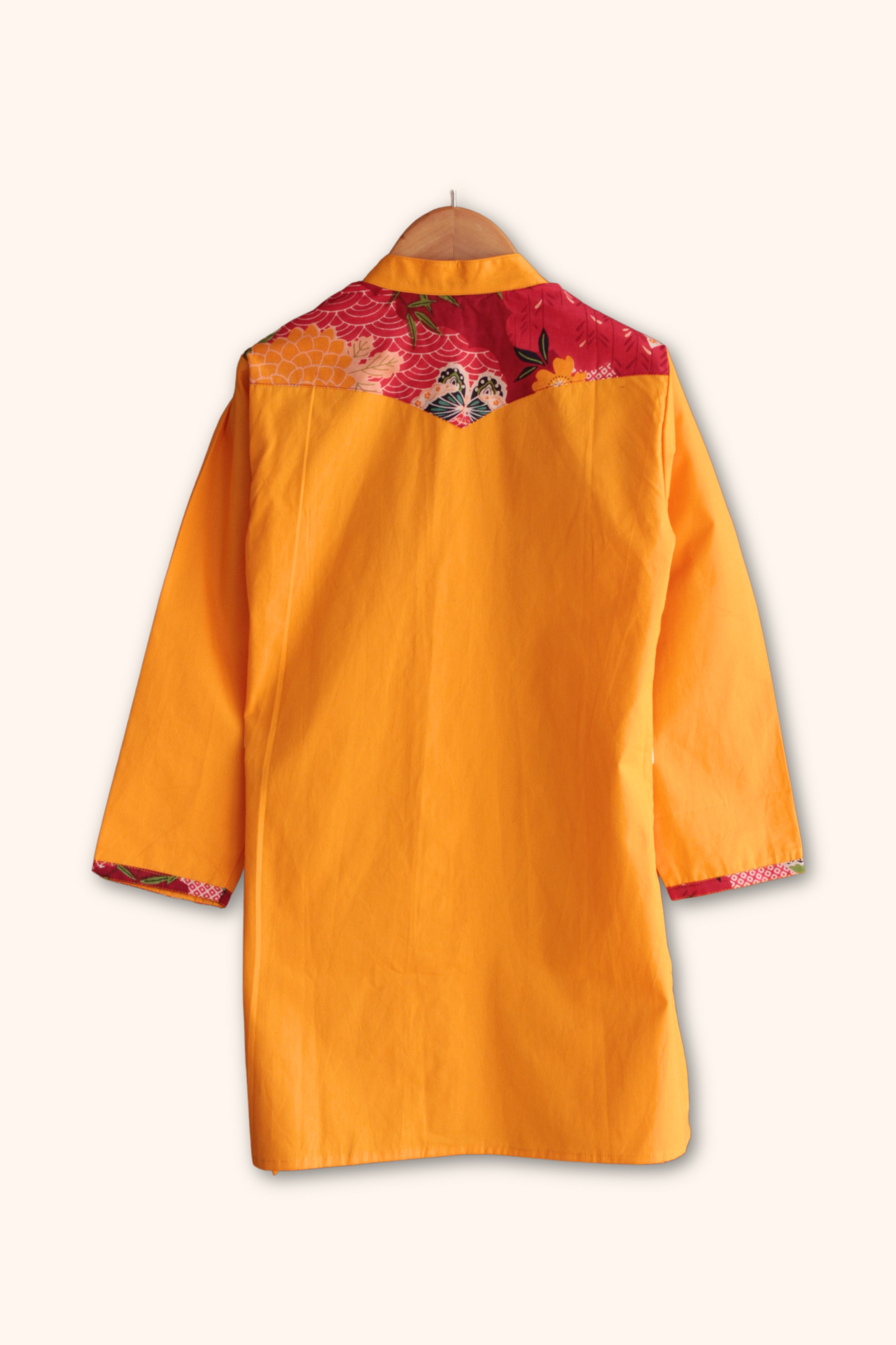 Boys Imarti Color block Kurta and pants set - Orange