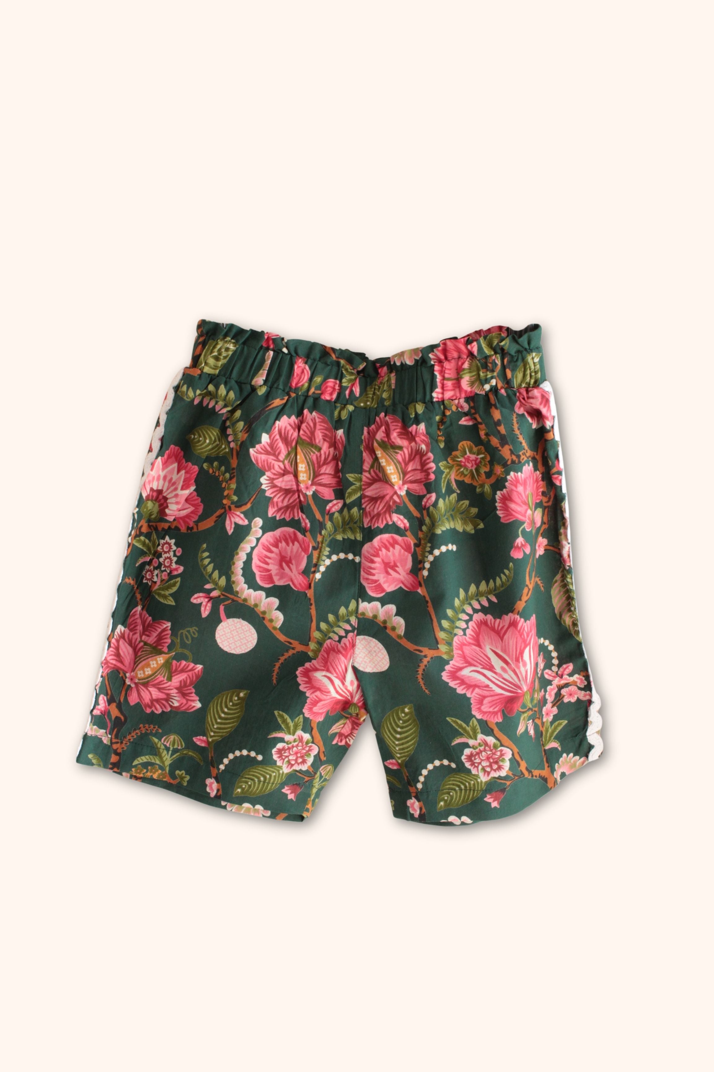 Girls Coral Pure Cotton Clothing Set - Green / Sky Blue