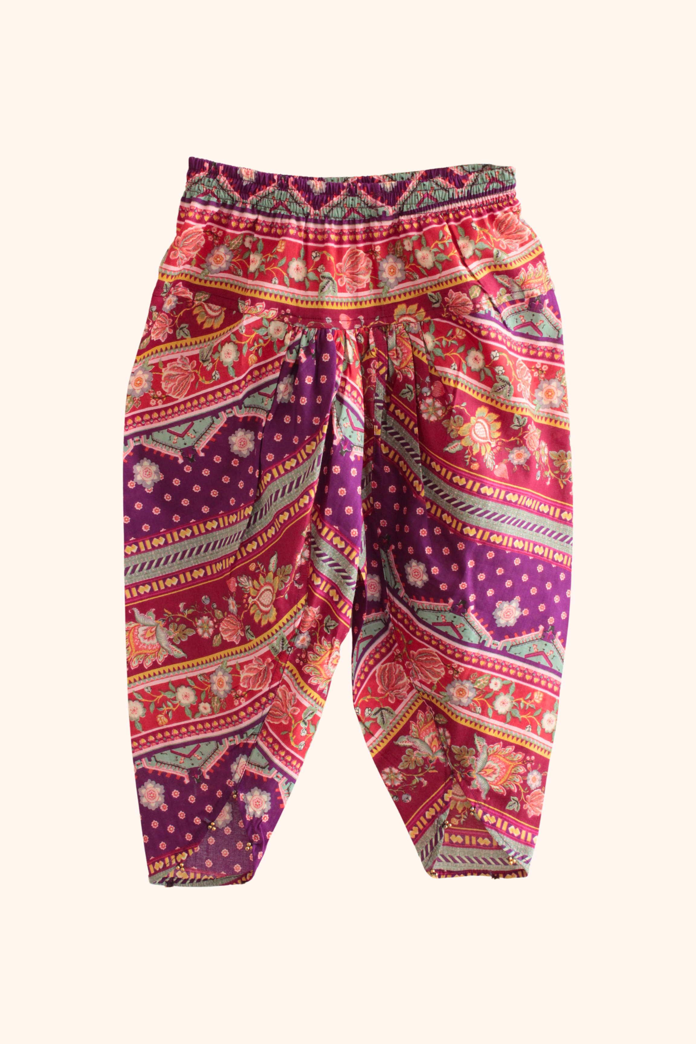 Girls Kesari Pure Cotton Ethnic Clothing Set - Purple