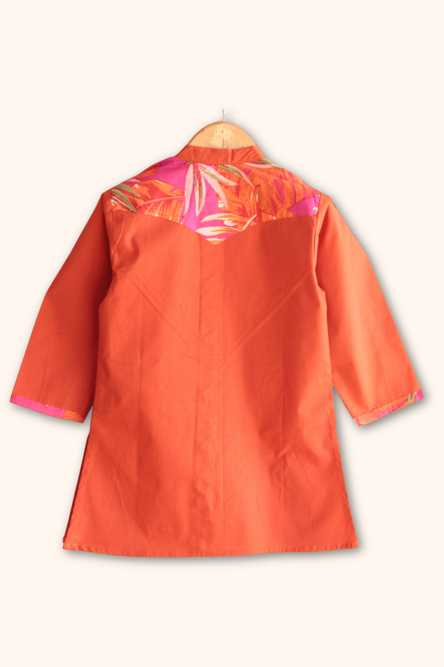 Boys Imarti Color block Kurta and pants set - Orange