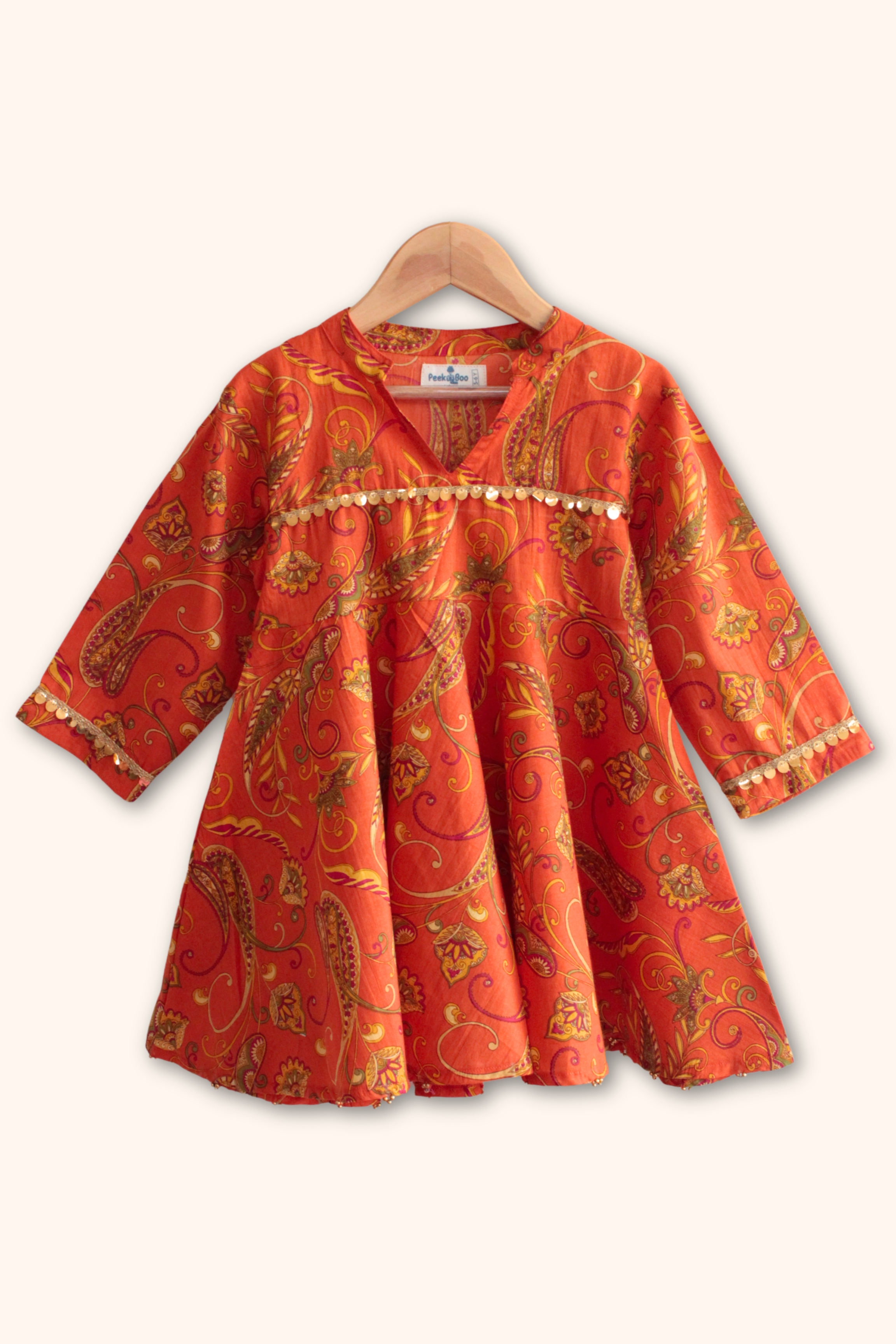 Girls Kesari Pure Cotton Ethnic Clothing Set - Purple