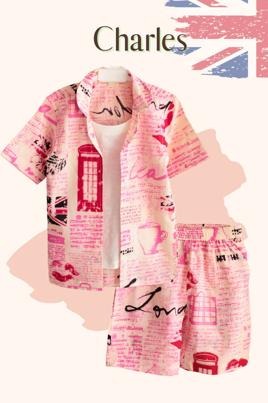 Boys Charles Resort Wear Set - London Pink