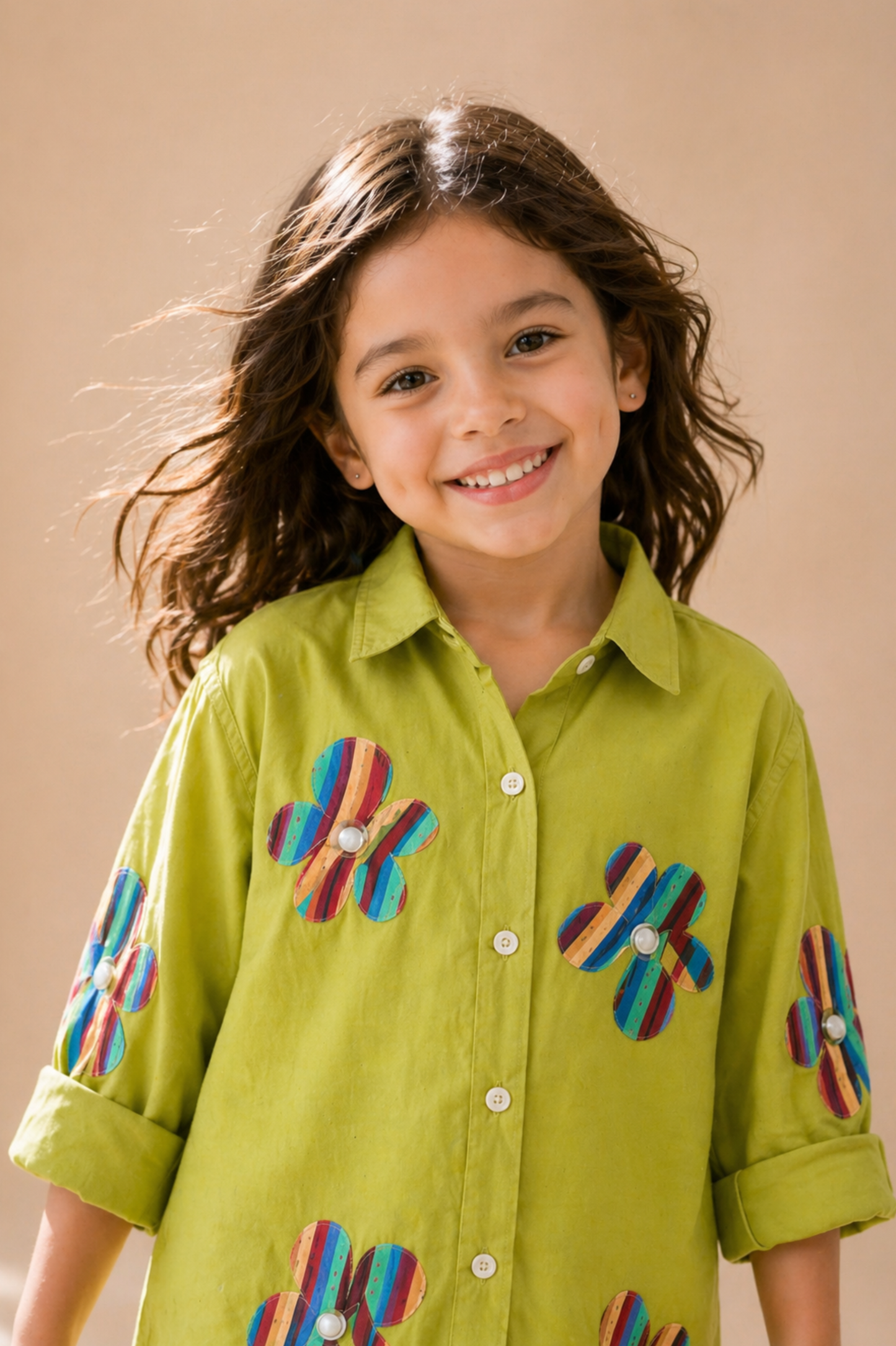 Girls Miro Pure Cotton clothing set - Green & Multi