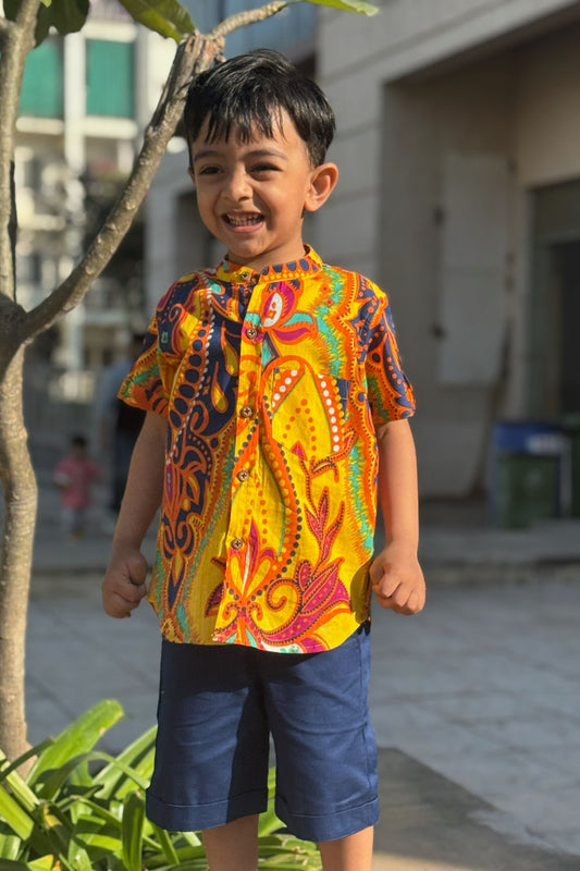 Boys Pushpa Pure Cotton Printed Clothing Set