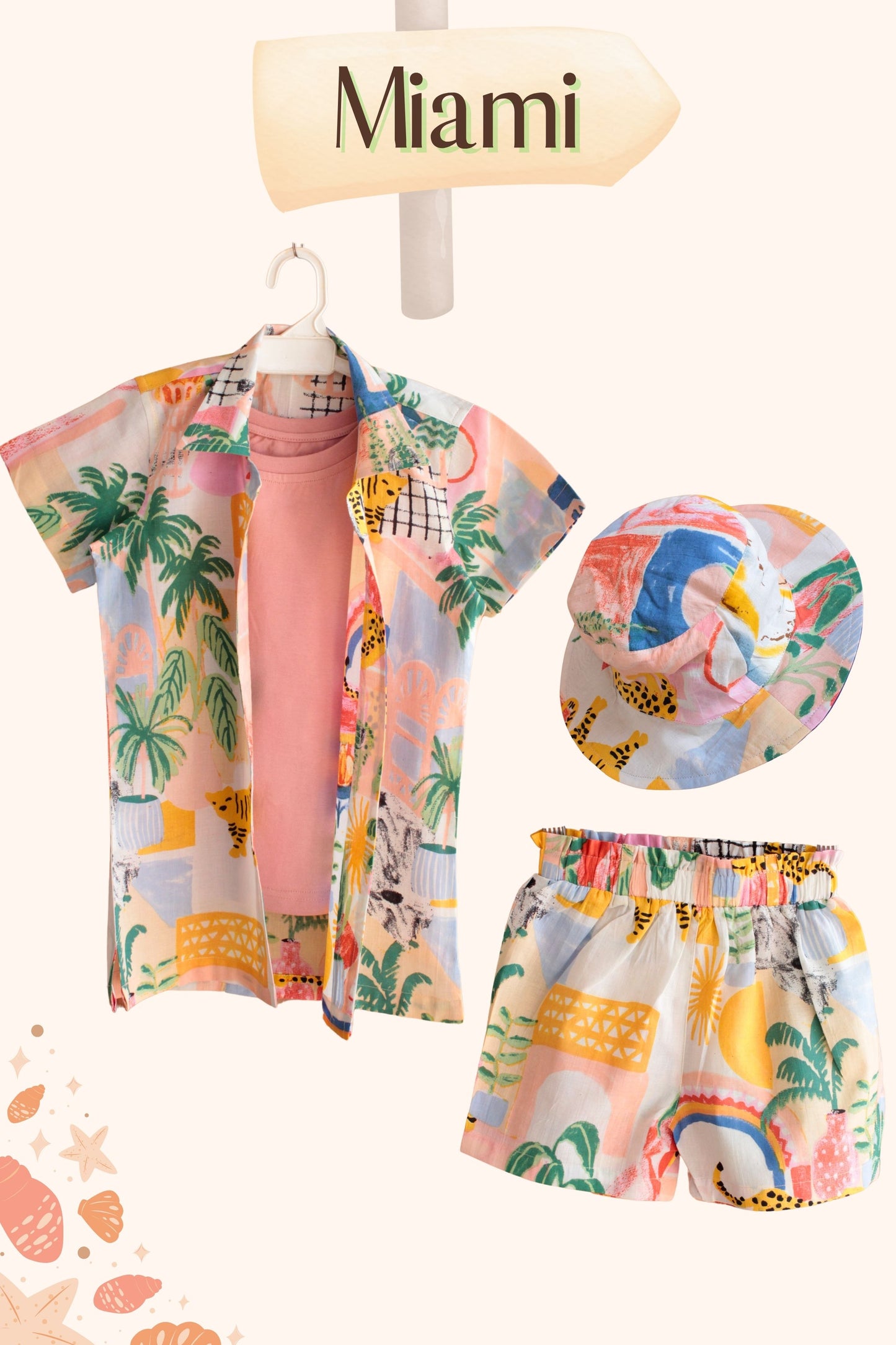 Girls Miami Resort Wear Set - Pink