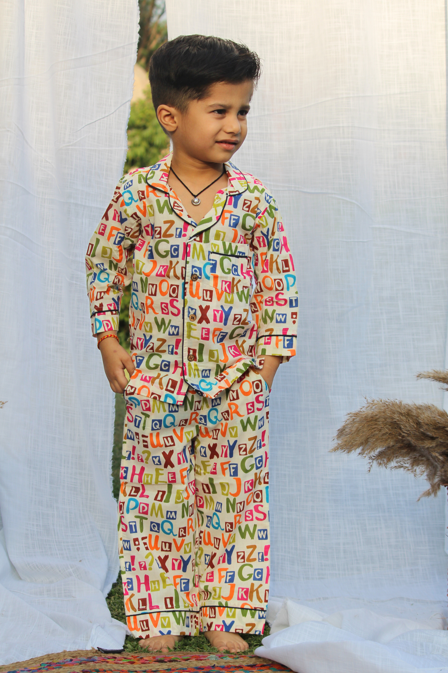 Pure Soft Cotton Printed Night Suit - Alphabet