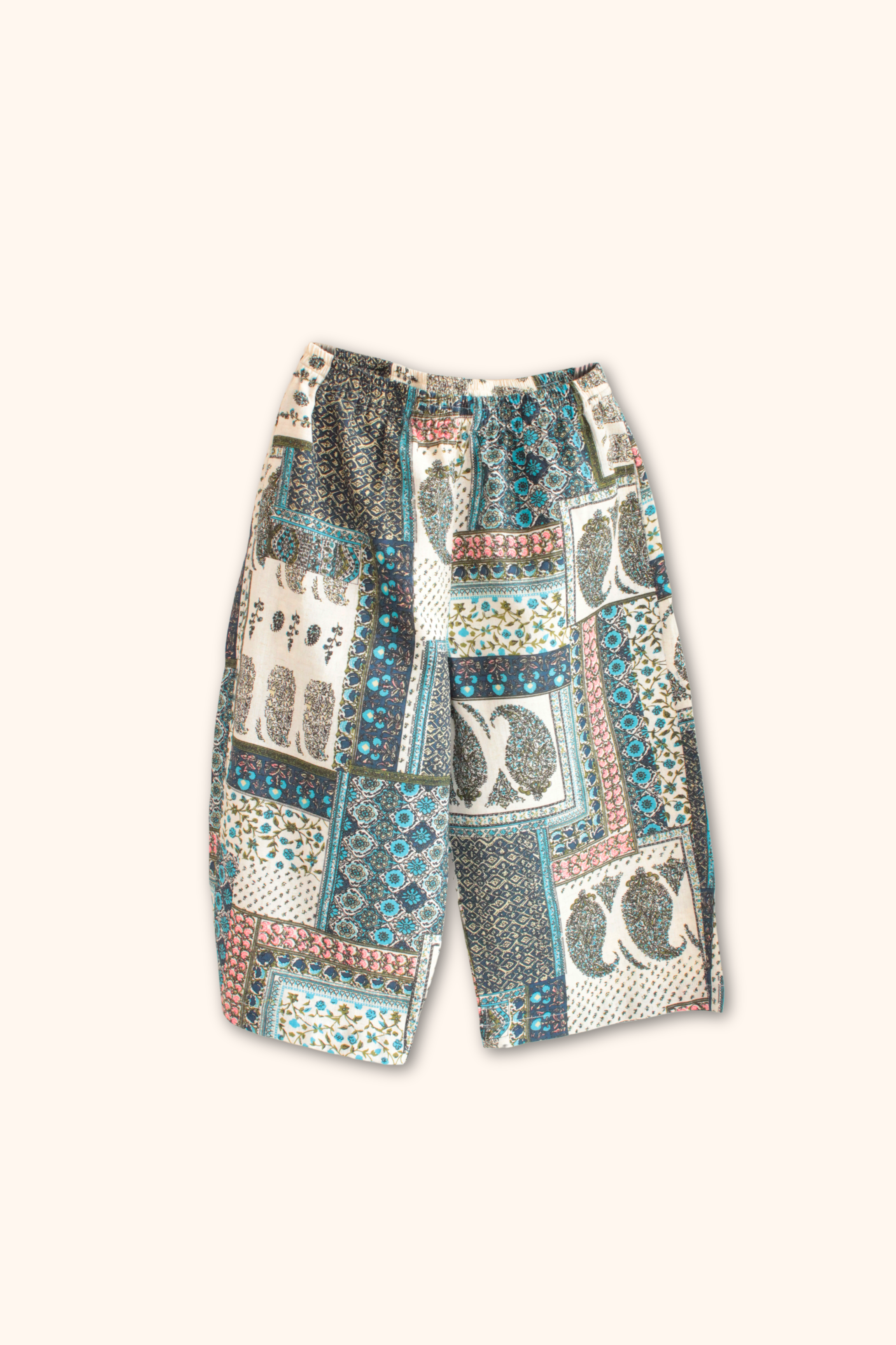 Girls Bohemian Pure Cotton Clothing set - White & Blue